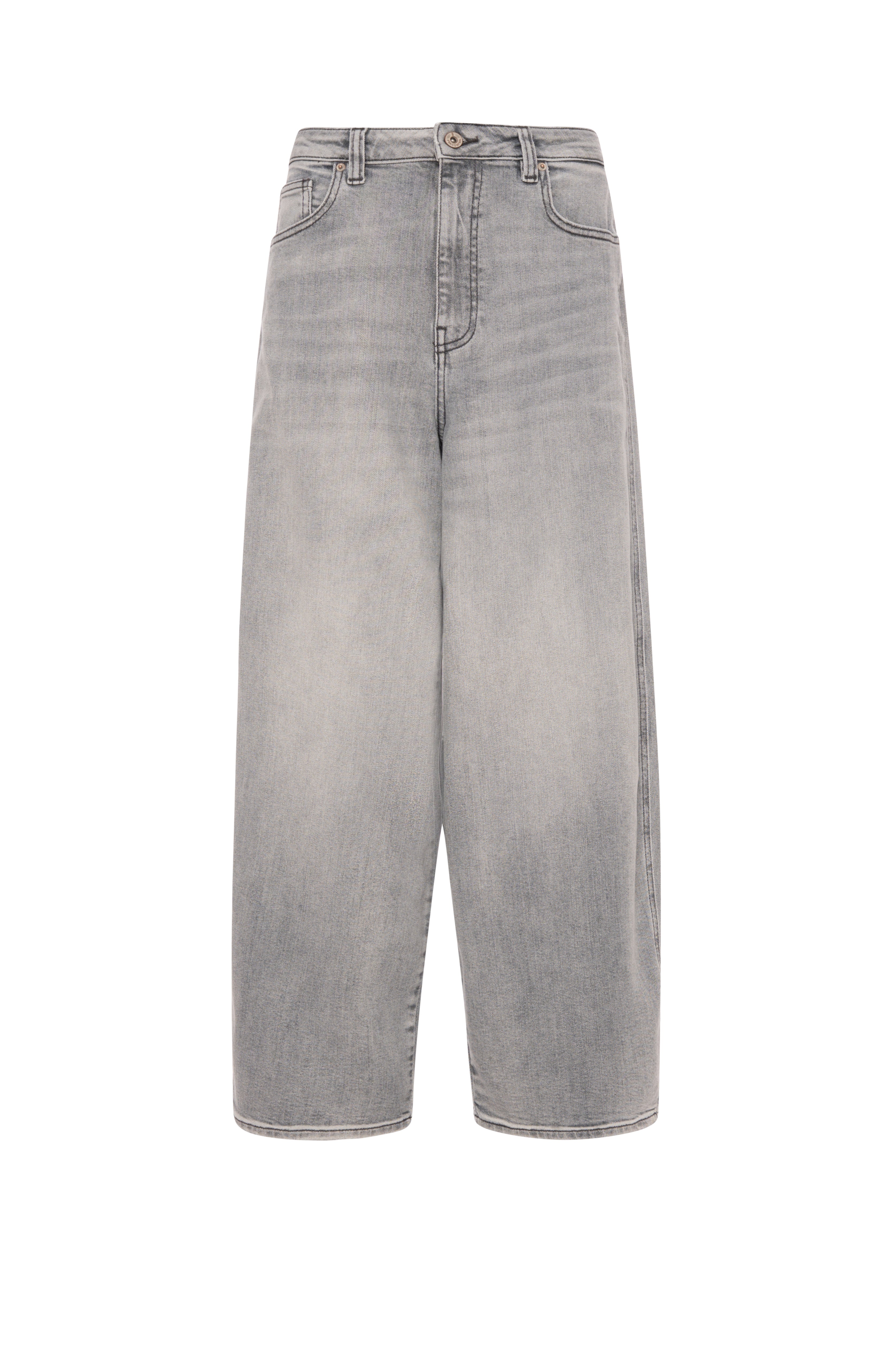 Jeans carrot balloon made in grey denim with light wash Fracomina FP26WVD006D45093-K22-1