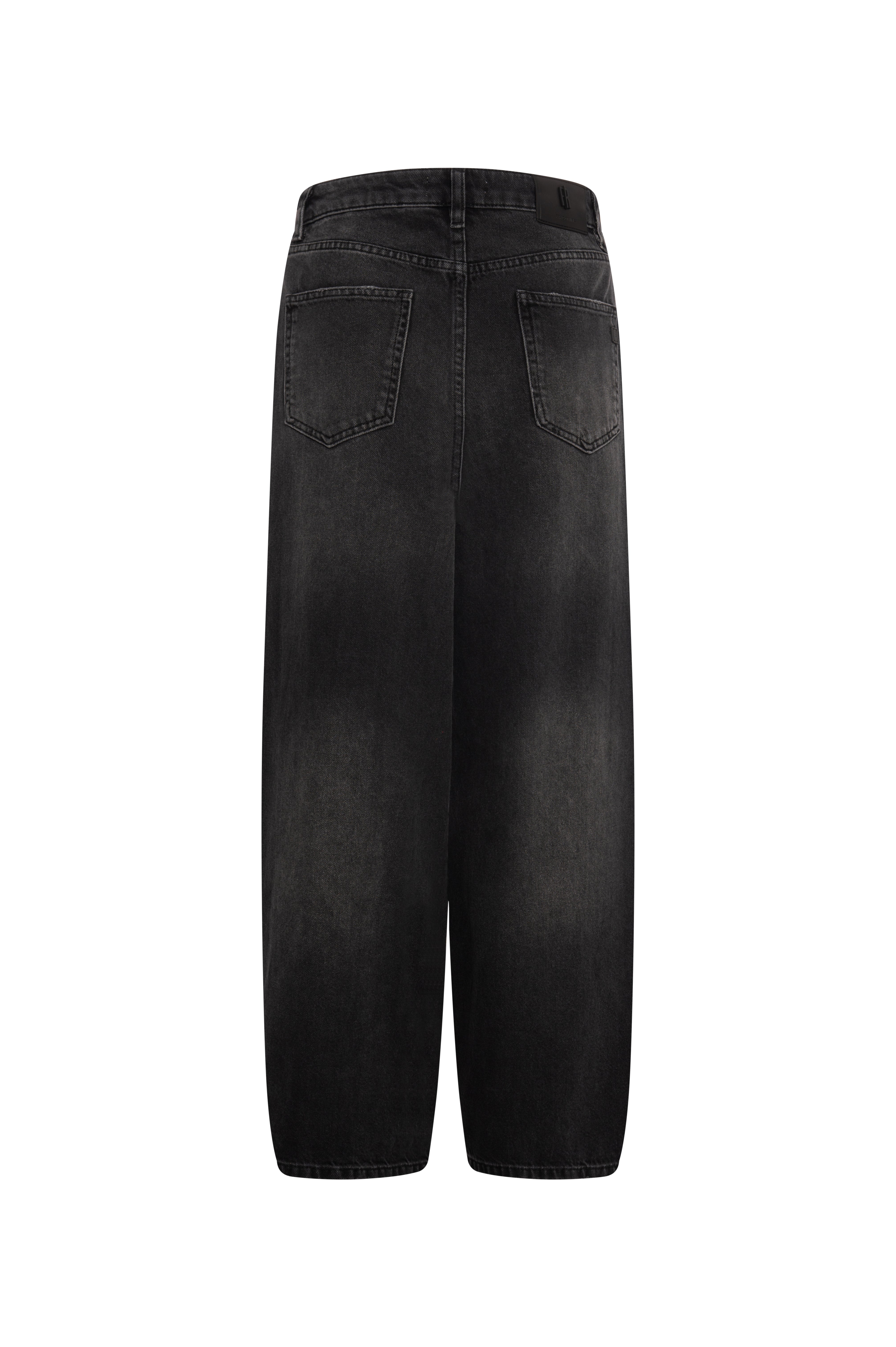 Jeans carrot balloon made in black denim with dark wash Fracomina FP26WVD009D419R9-K70-2