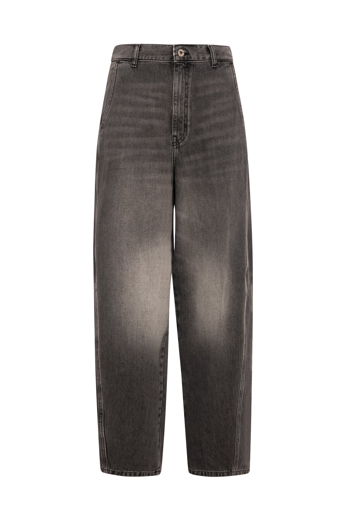 Jeans carrot balloon made in black denim with middle wash Fracomina FP26WVD012D41993-KH9-1