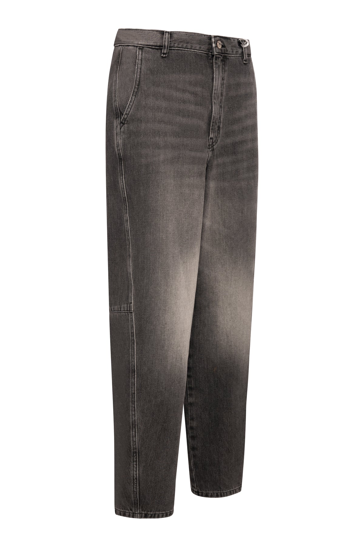 Jeans carrot balloon made in black denim with middle wash Fracomina FP26WVD012D41993-KH9-3