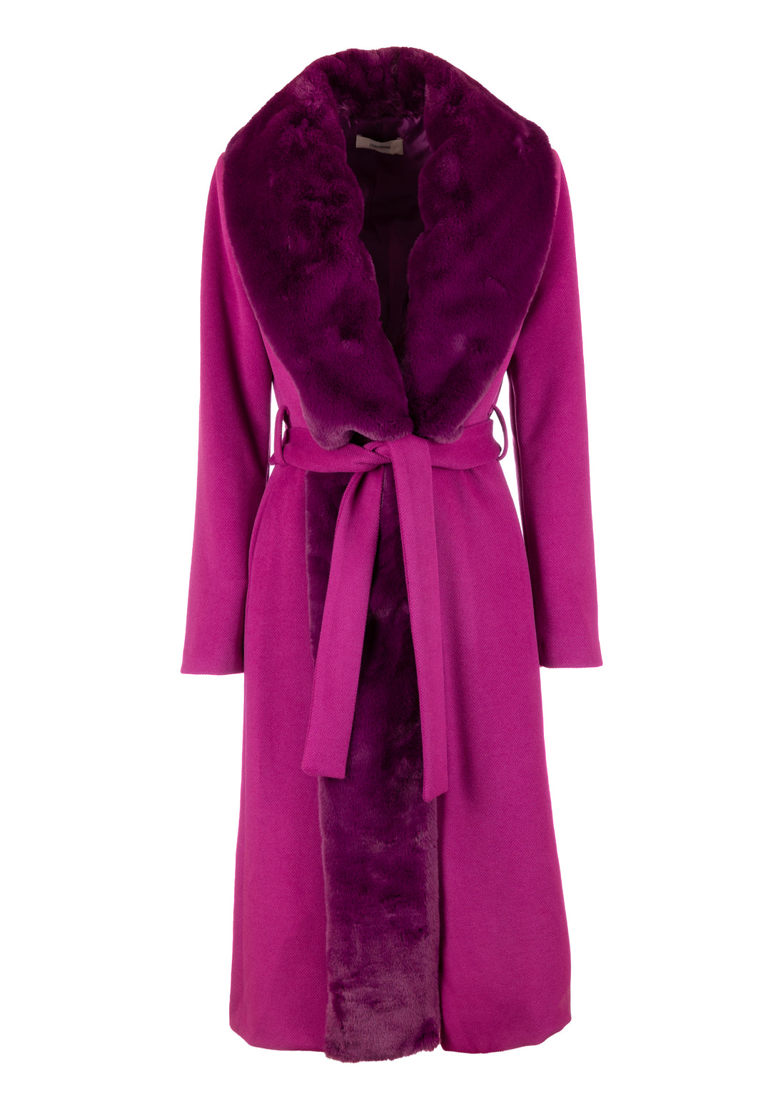 Long coat regular fit with internal part made in eco fur Fracomina FQ23WC1002W65701-L58-6