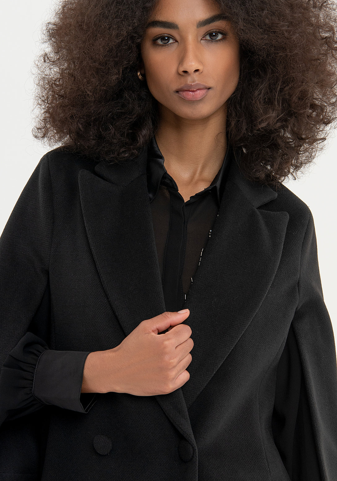 Wide cloak with opening and double breasted Fracomina FQ23WC1003W65701-053-2