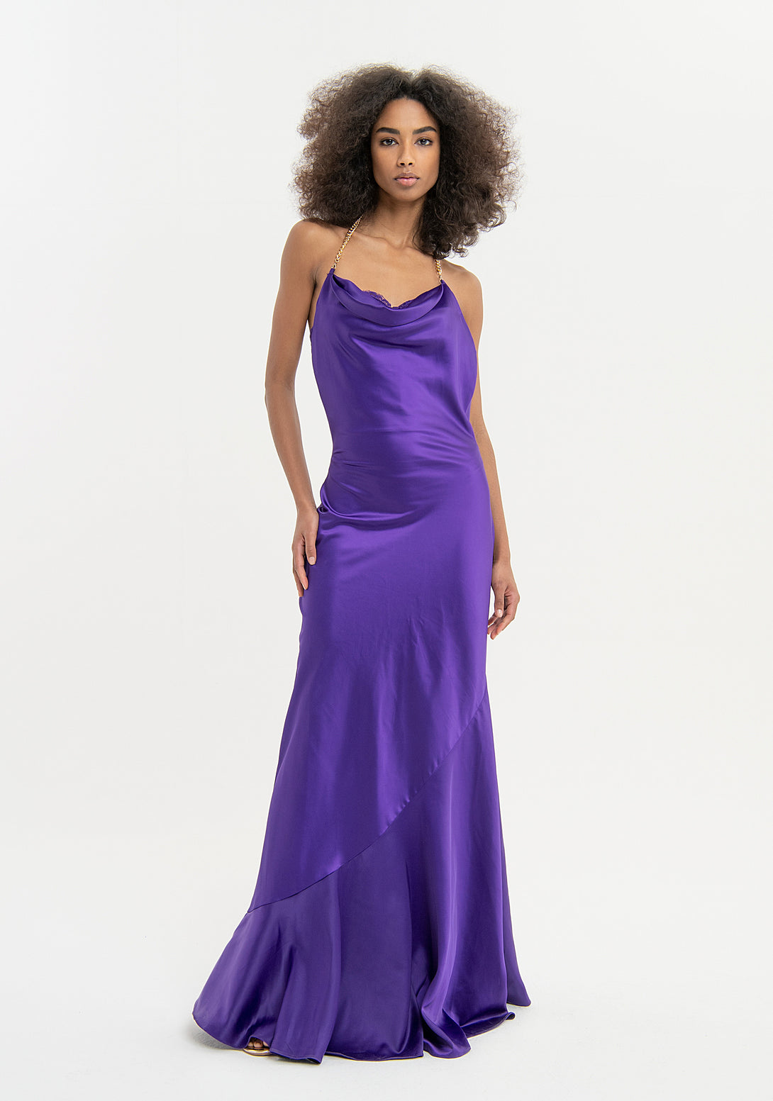 Long dress slim fit made in satin Fracomina FQ23WD3007W411G1-233-1