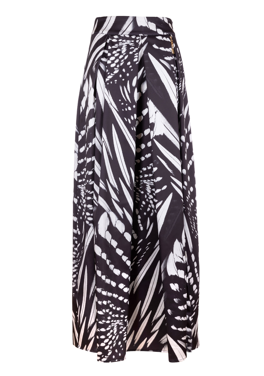 Long wide skirt with animalier pattern