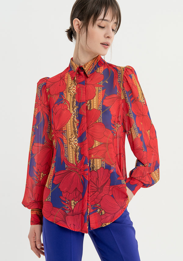 Shirt regular fit with flowery pattern Fracomina FQ23WT6004W412N4-R94-1