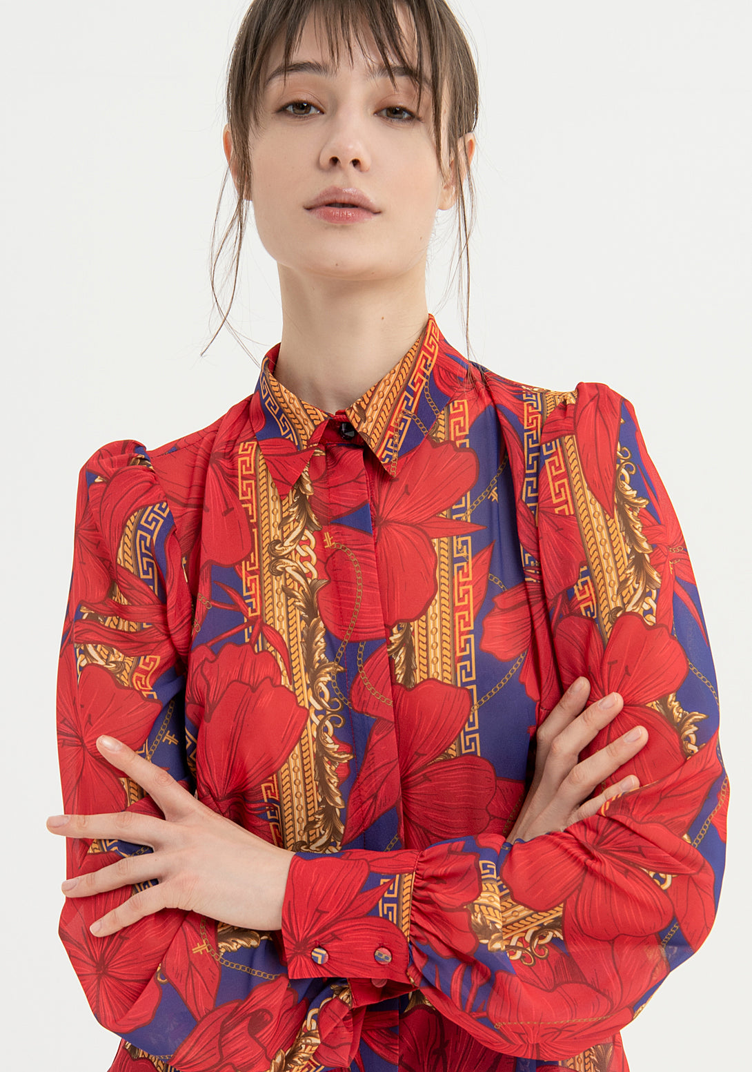 Shirt regular fit with flowery pattern Fracomina FQ23WT6004W412N4-R94-2