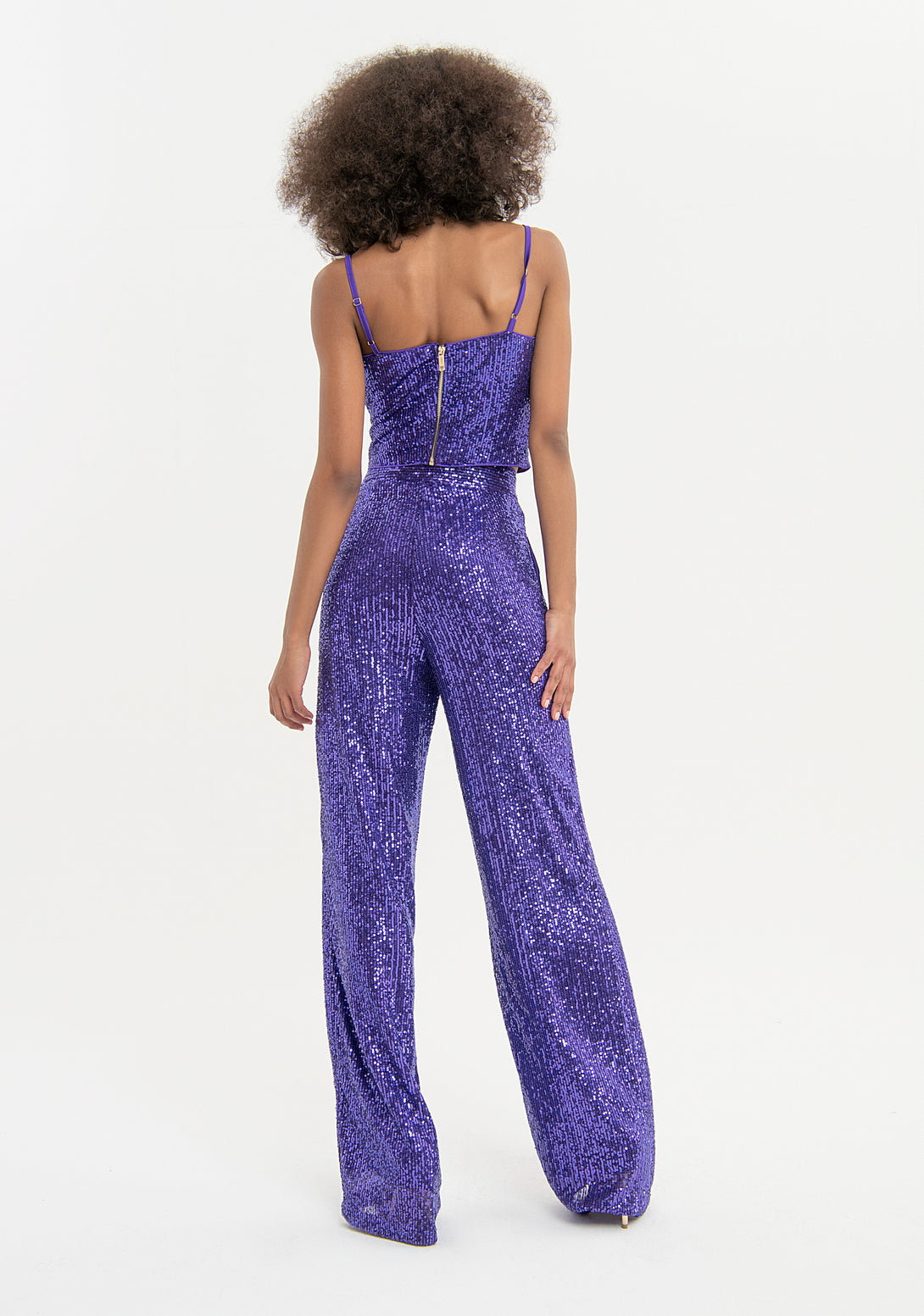 Palazzo pant wide fit made in sequins Fracomina FQ23WV3001W53601-233-4