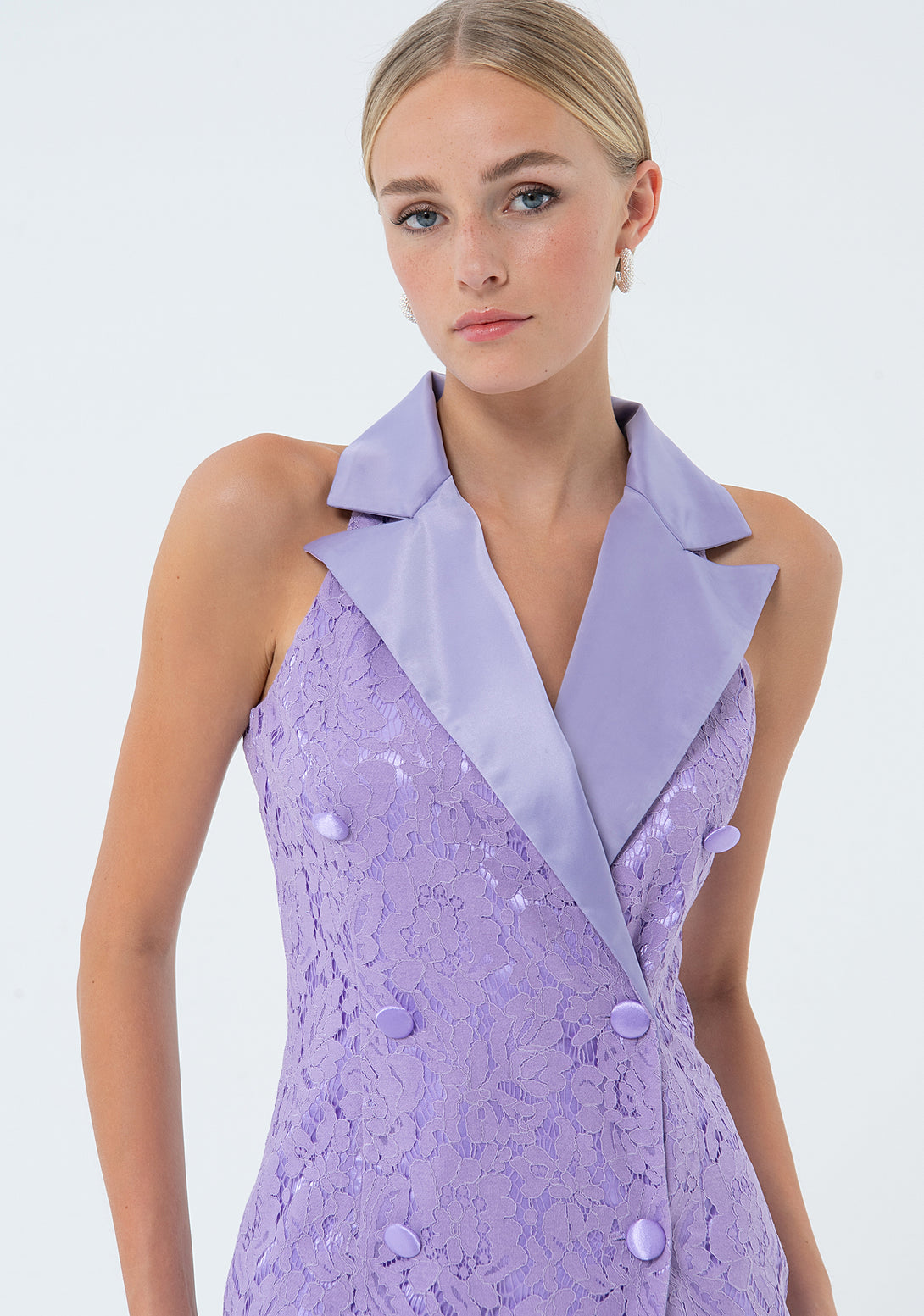 Mini blazer dress made with brocade fabric Fracomina FQ24SD1016W71501-185-2