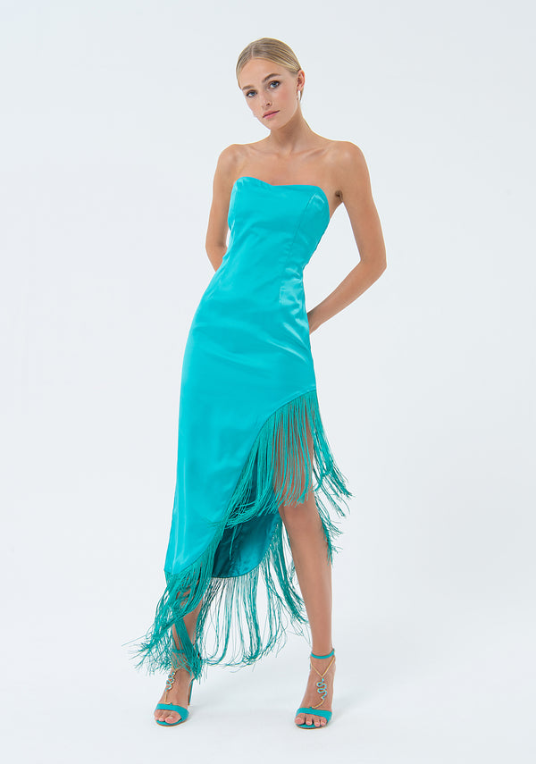 Long sleeveless dress made in satin Fracomina FQ24SD3006W41101-268-1