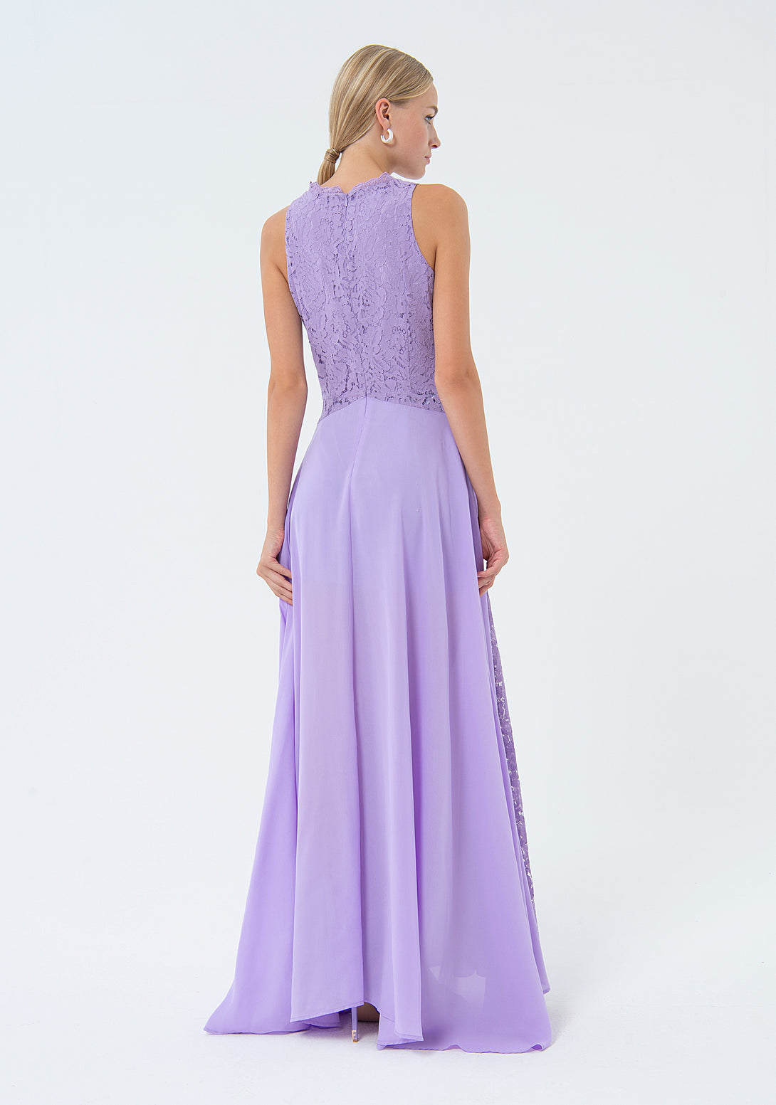 Long sleeveless dress with lace details Fracomina FQ24SD3008W412G1-185-4