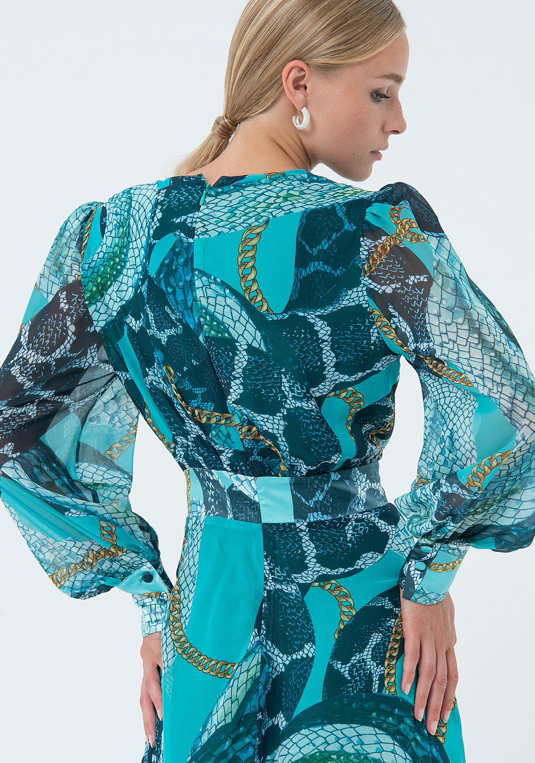 Long sleeveless dress with animalier pattern Fracomina FQ24SD3017W412N4-S51-4