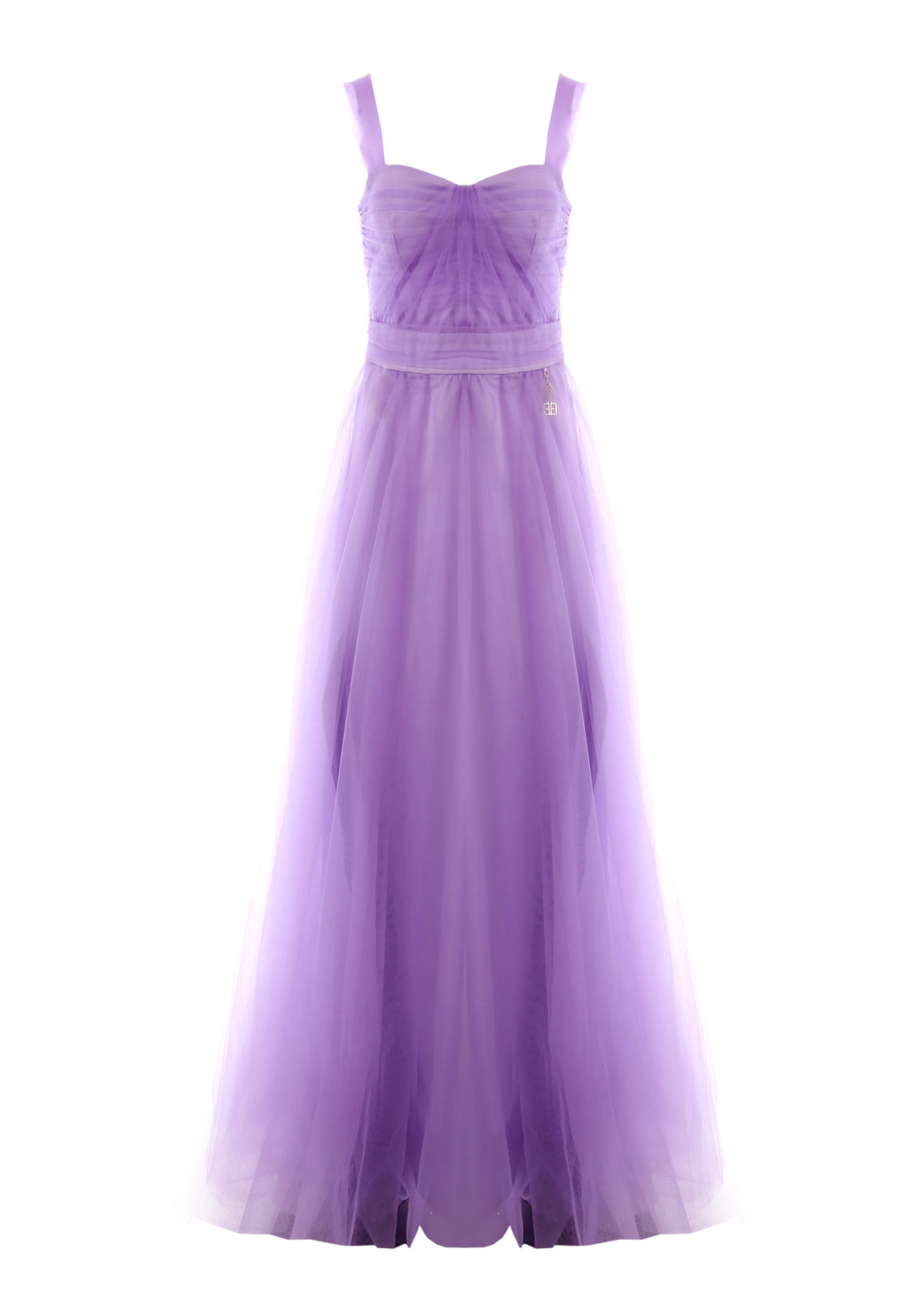 Long sleeveless dress with tulle