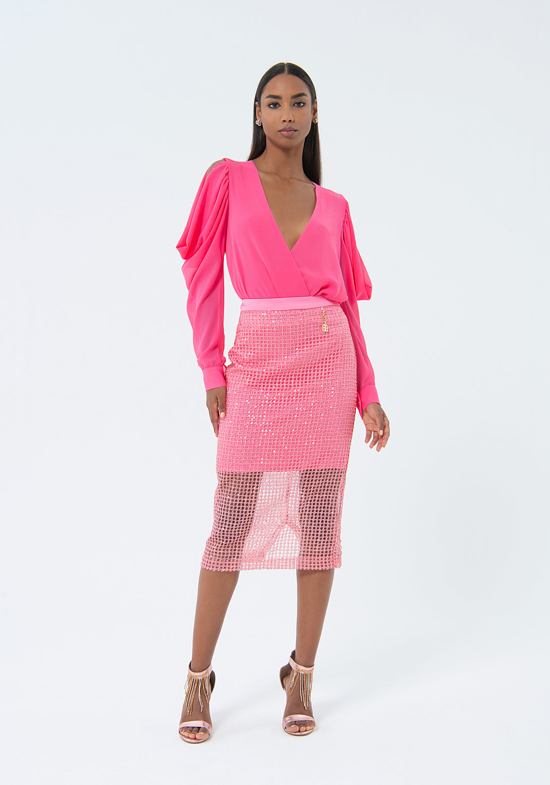 Sheath skirt slim fit middle length Fracomina FQ24SG2001W707N6-L12-1