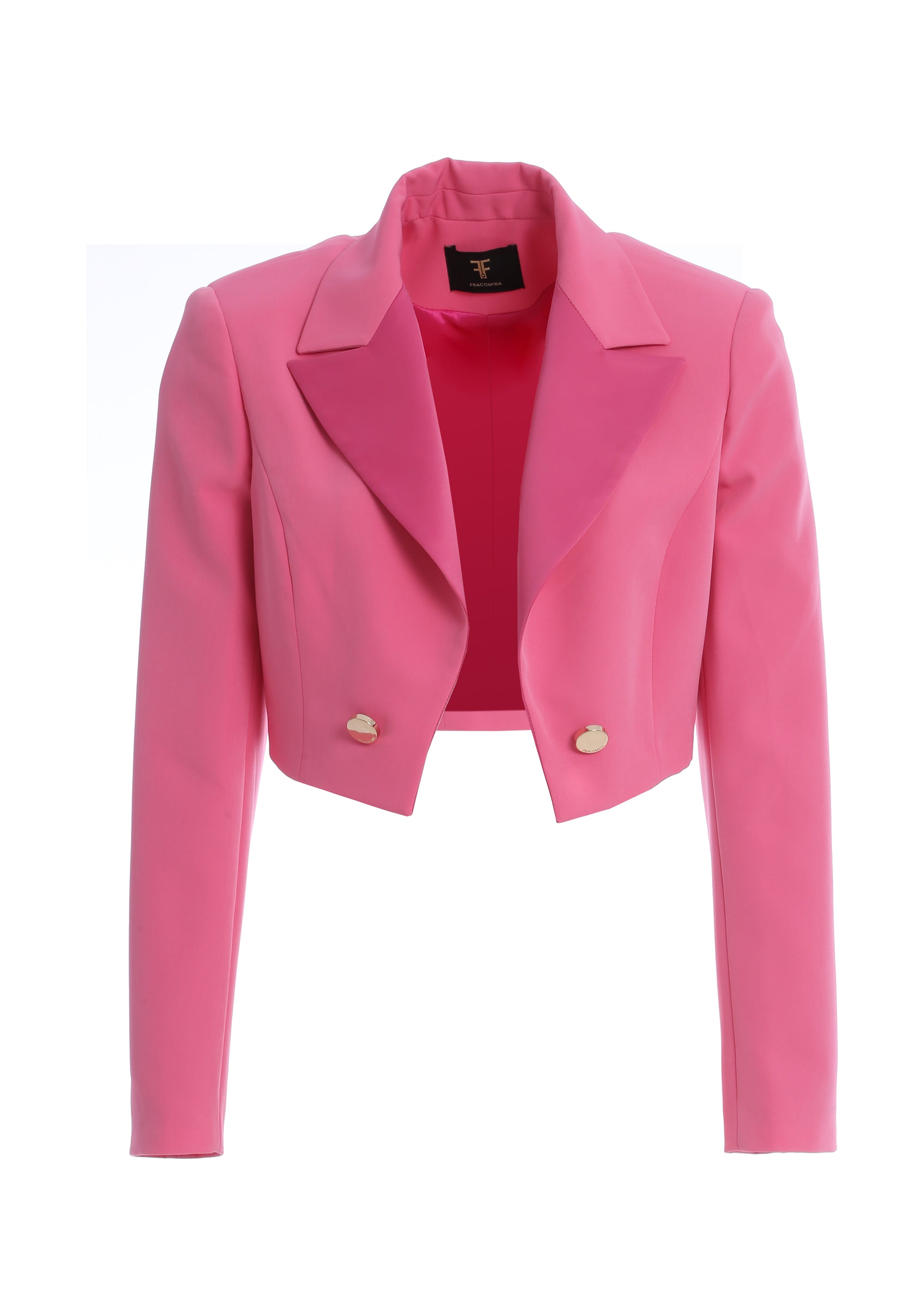 Blazer cropped made in technical fabric Fracomina FQ24SJ1003W42901-L12-1_953a197f-2189-4c72-816f-fb05f6586272