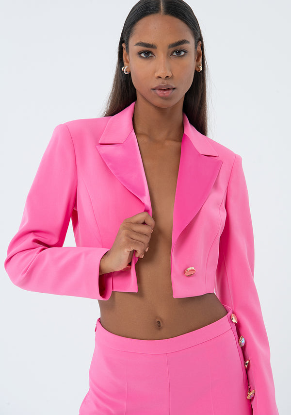 Blazer cropped made in technical fabric Fracomina FQ24SJ1003W42901-L12-2