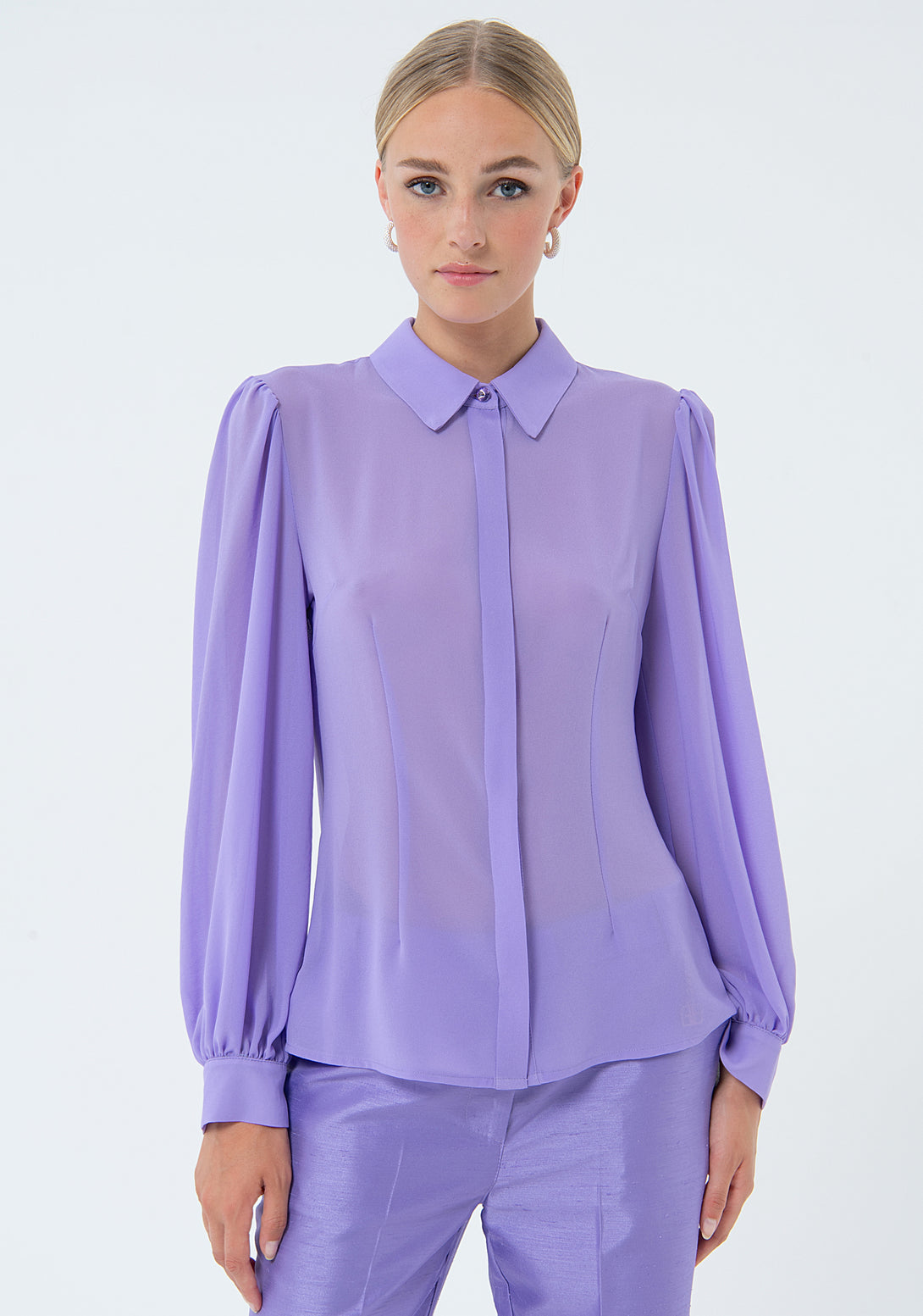 Shirt regular fit made in georgette Fracomina FQ24ST6002W41201-185-1