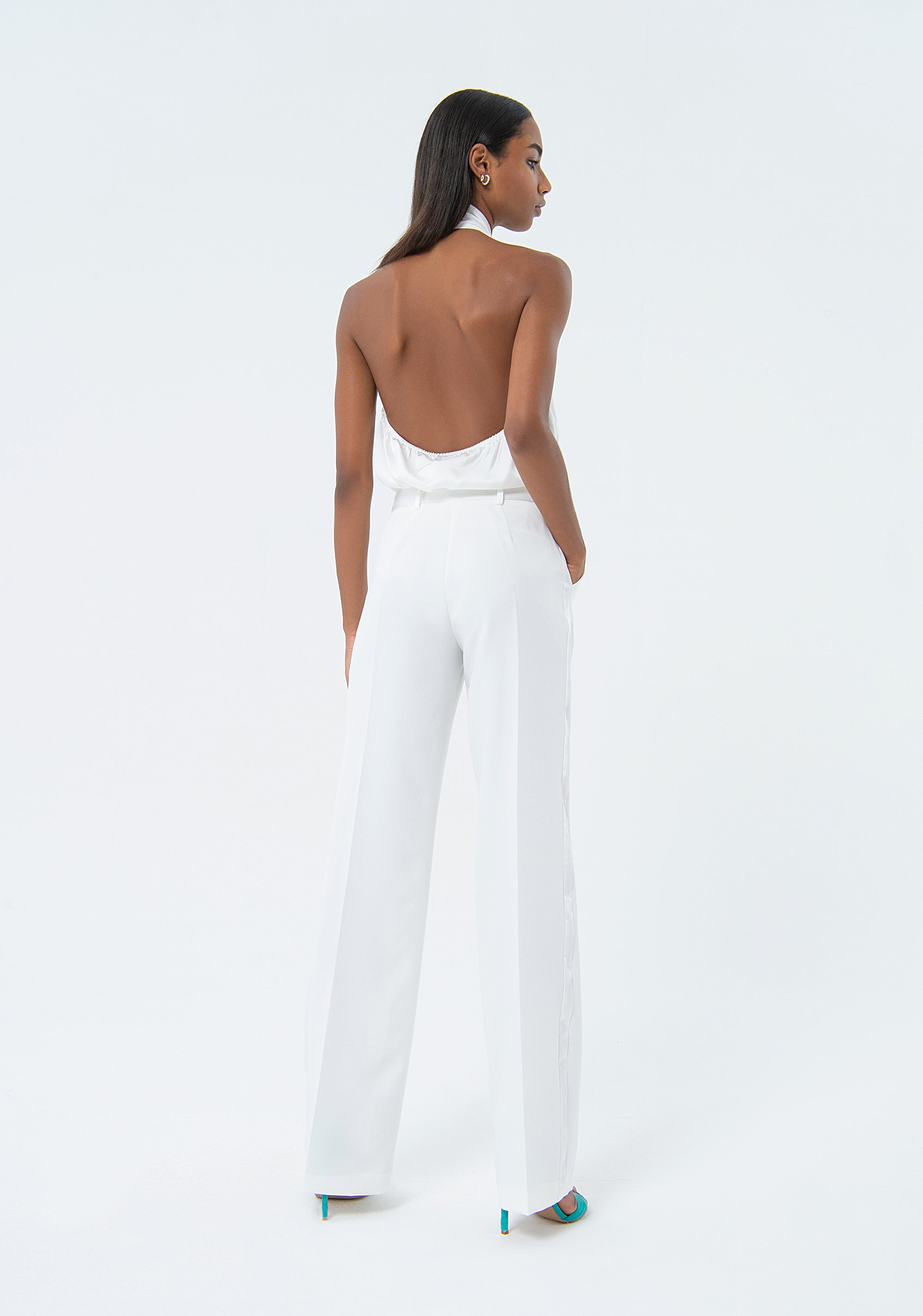 Palazzo pant made in technical fabric Fracomina FQ24SV3003W42901-278-4_08976eb1-2cab-4c49-a867-a1bc15674ea0