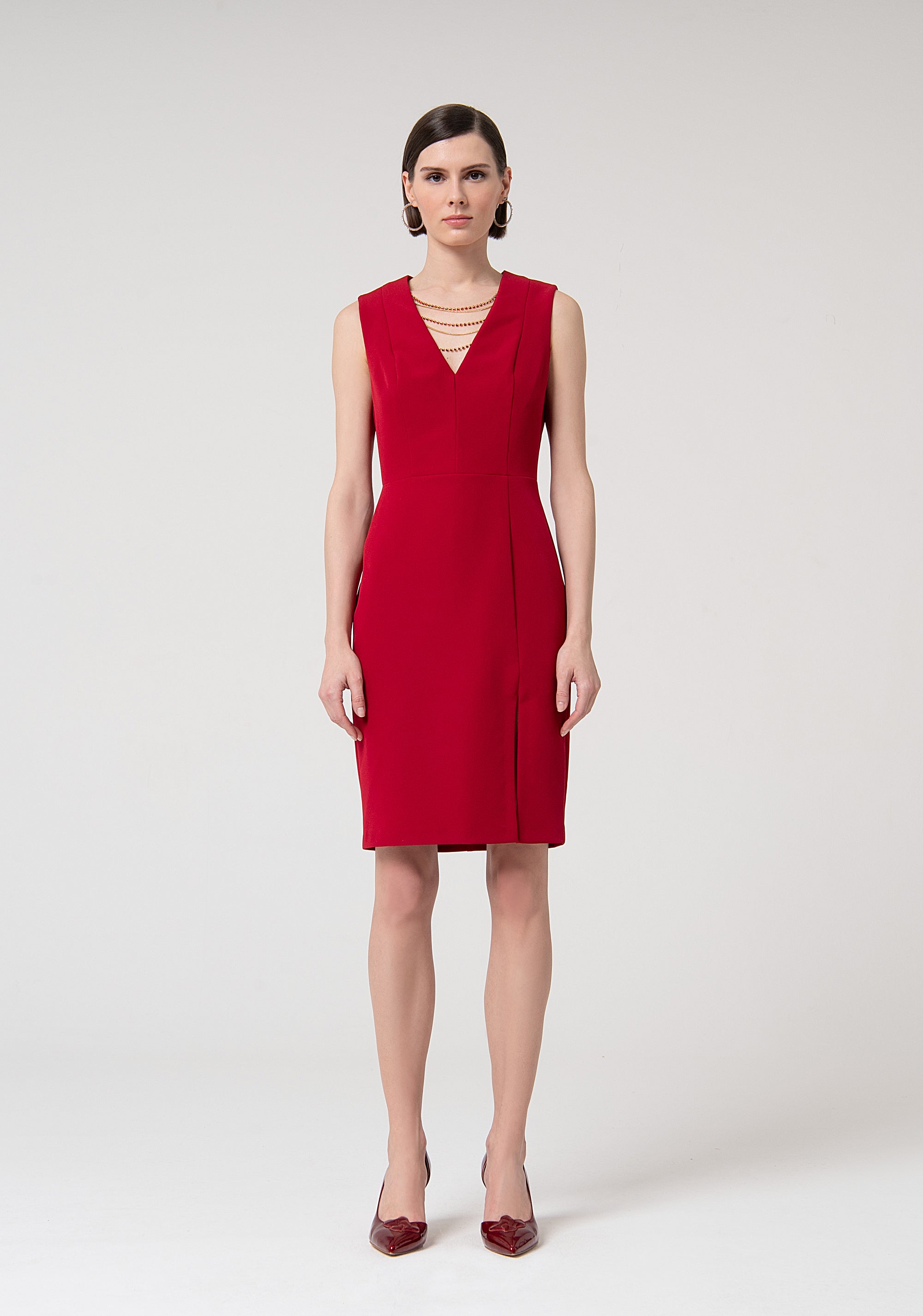 Sheath dress slim fit middle length made in stretch fabric Fracomina FQ24WD1008W42901-234-1