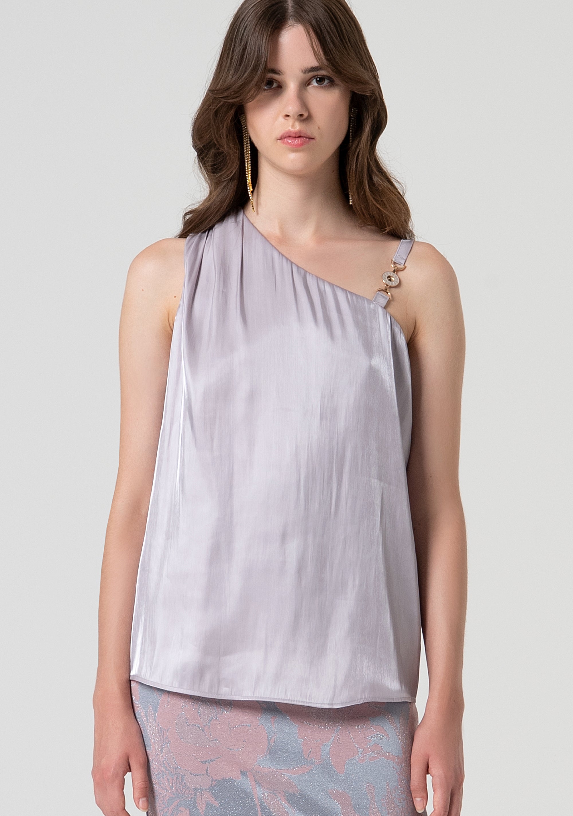 Tank top made in satin Fracomina FQ25ST1004W797T4-389-1