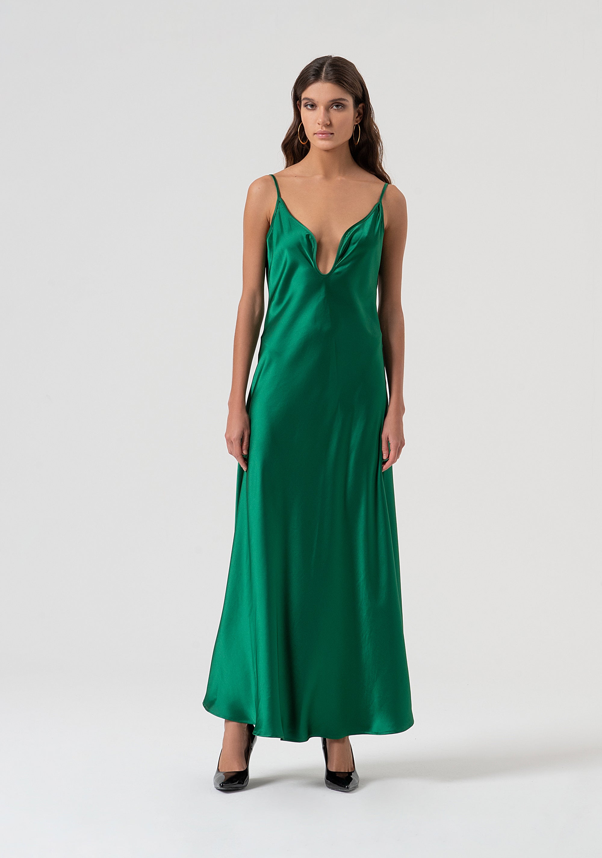 Petticoat dress middle length made in satin Fracomina FQ25WD2006W41101-T70-1