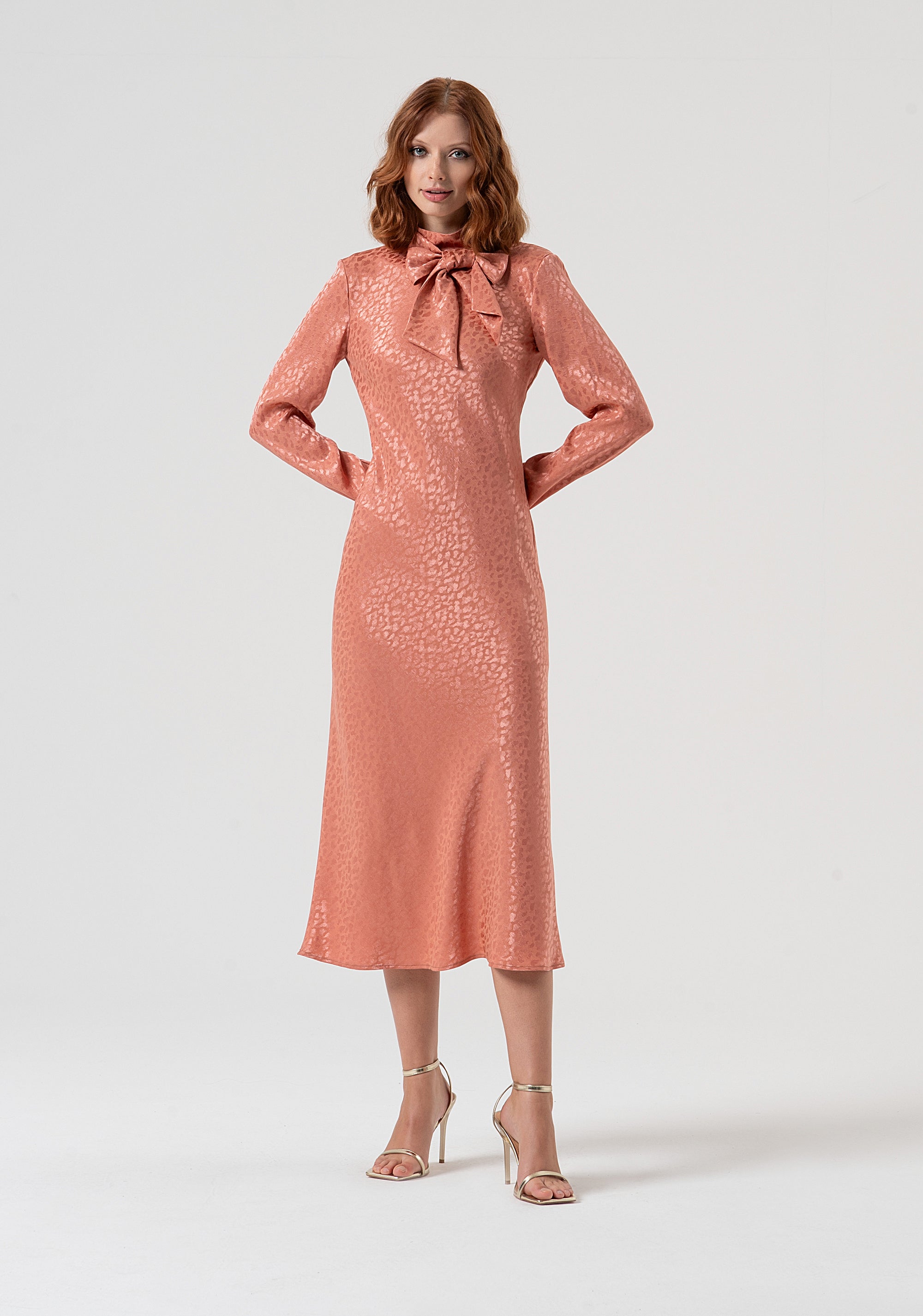 Dress slim fit middle length with animalier jacquard effect Fracomina FQ25WD3005W705F8-S67-1