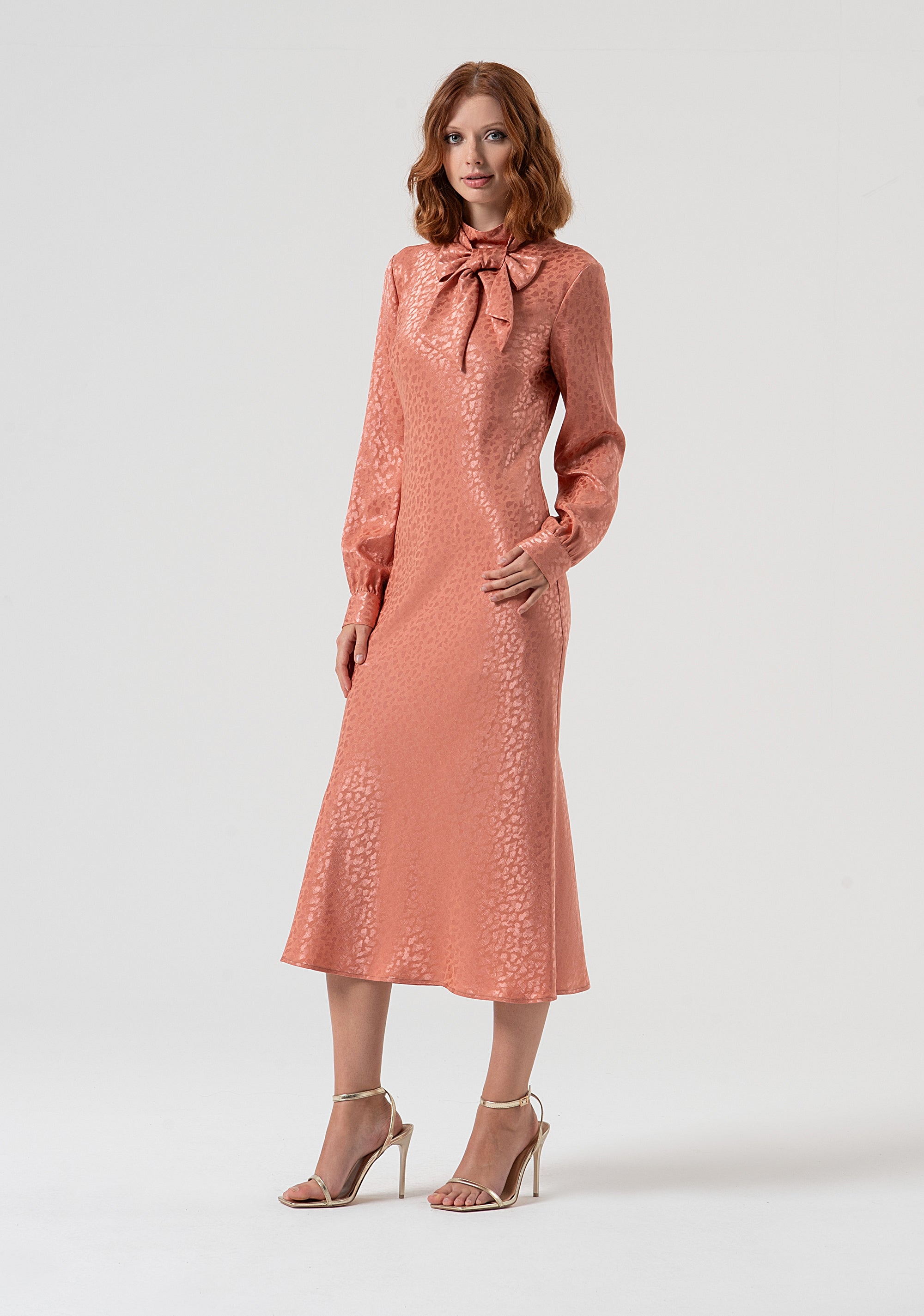 Dress slim fit middle length with animalier jacquard effect Fracomina FQ25WD3005W705F8-S67-3