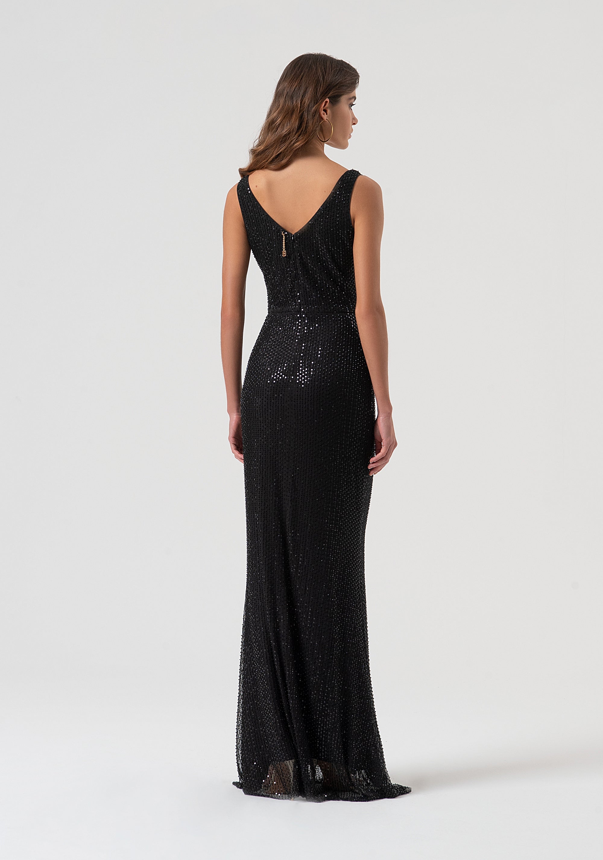 Long dress sleeveless with sequins Fracomina FQ25WD3008W424R9-053-4