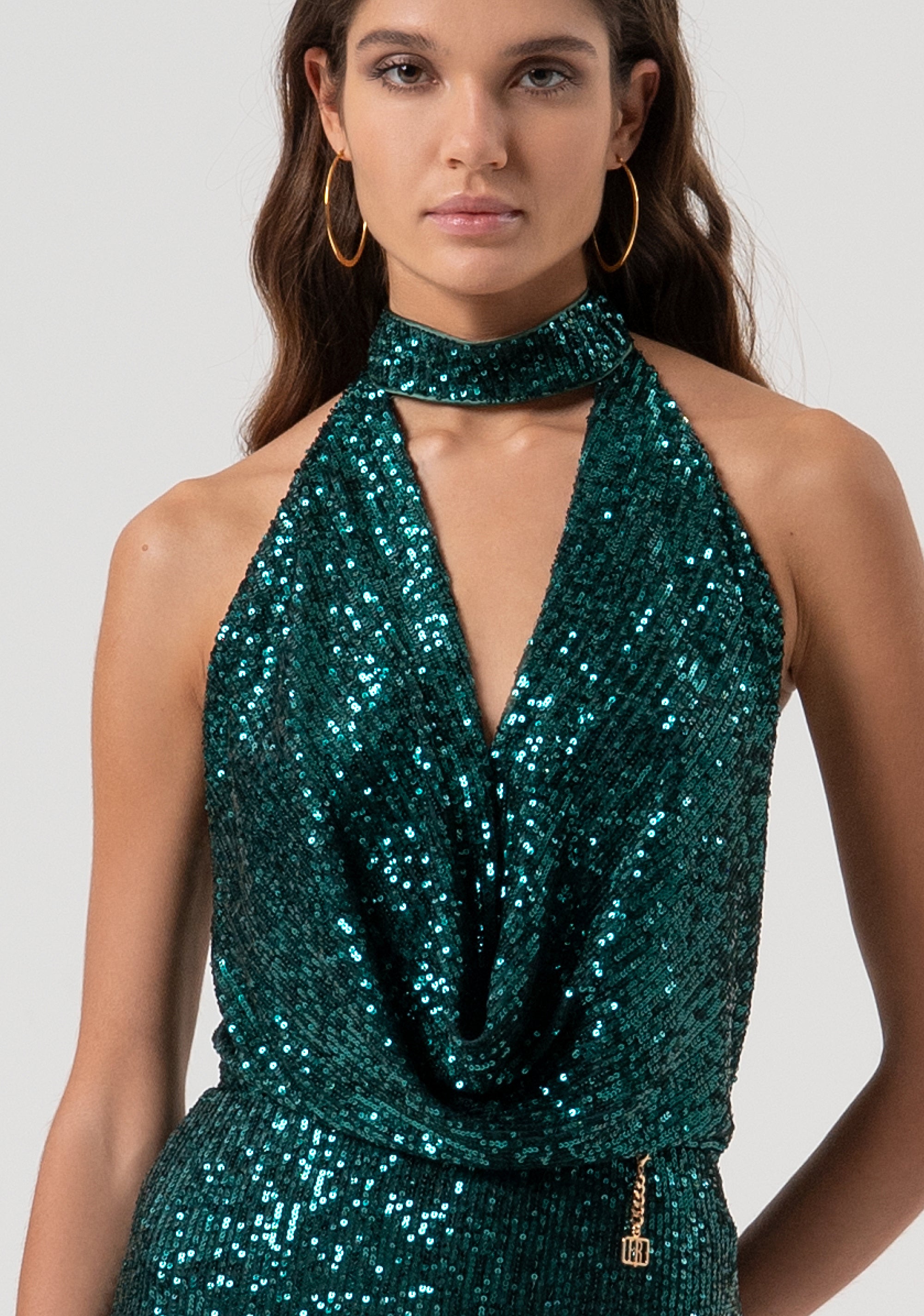 Dress sleeveless with sequins Fracomina FQ25WD3012W706N6-T70-3