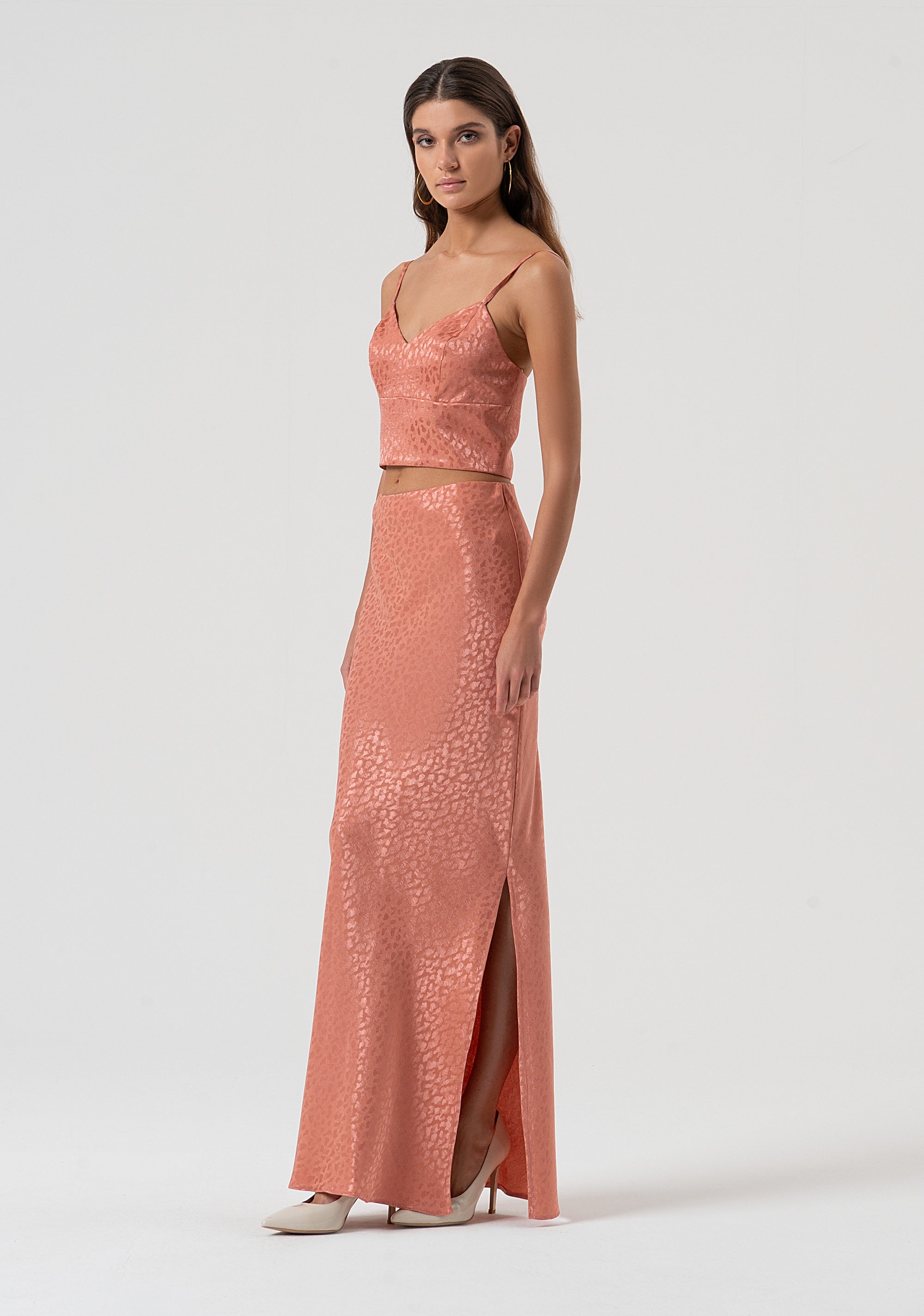 Long skirt slim fit with animalier jacquard effect Fracomina FQ25WG3001W705F8-S67-3