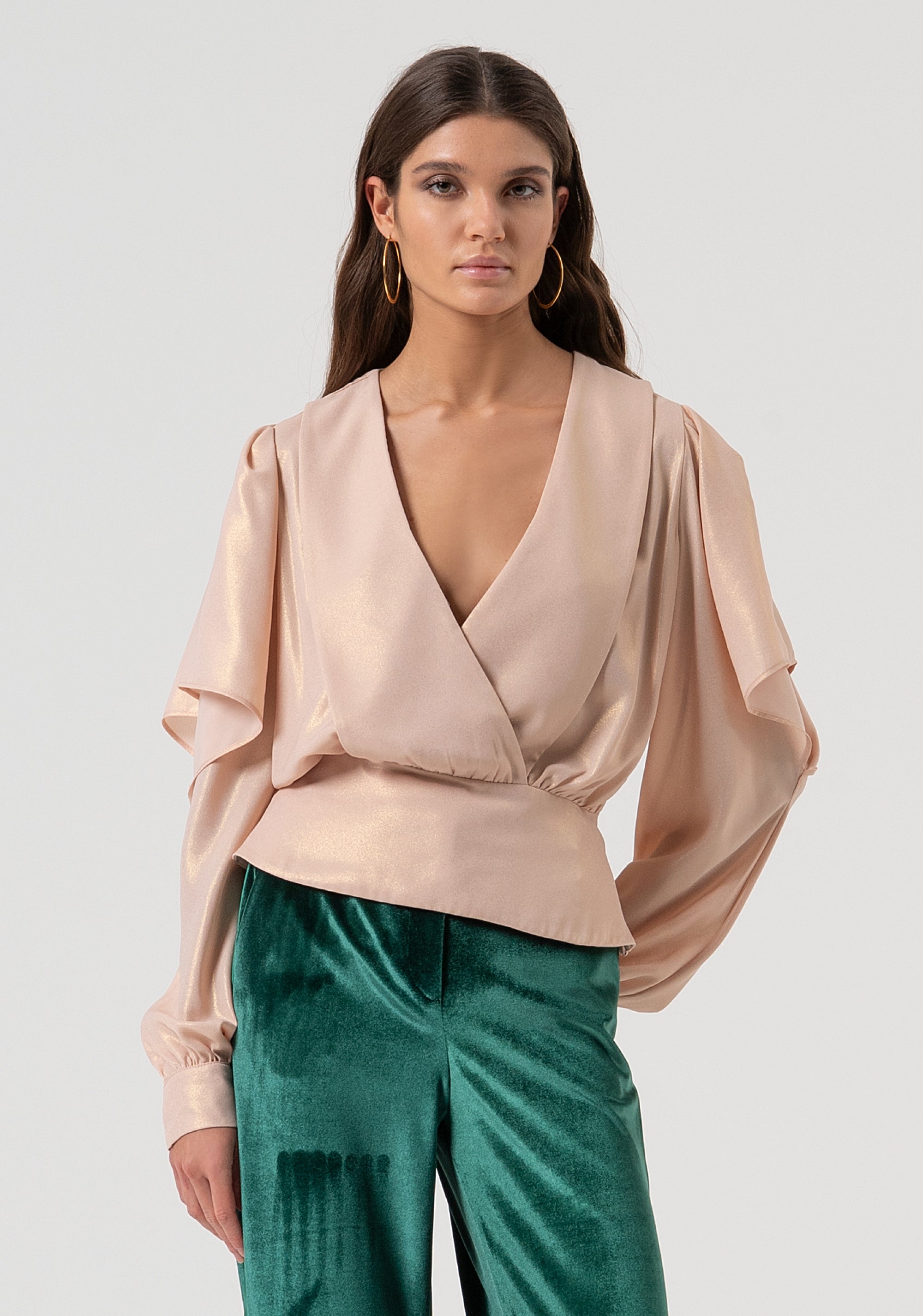 Blouse regular fit made in georgette with glitter Fracomina FQ25WT1005W412L9-H06-1