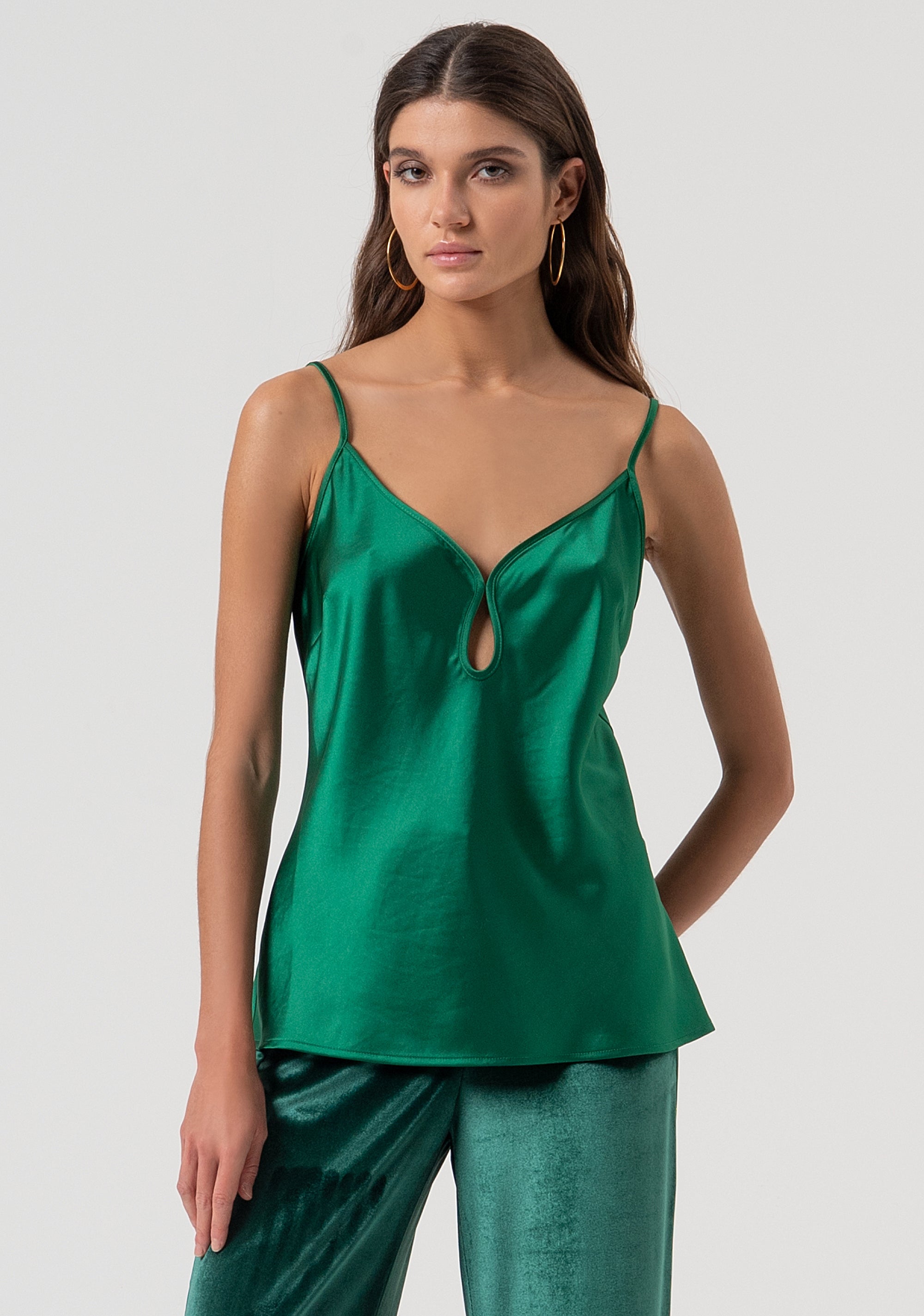 Tank top made in satin Fracomina FQ25WT2003W41101-T70-1