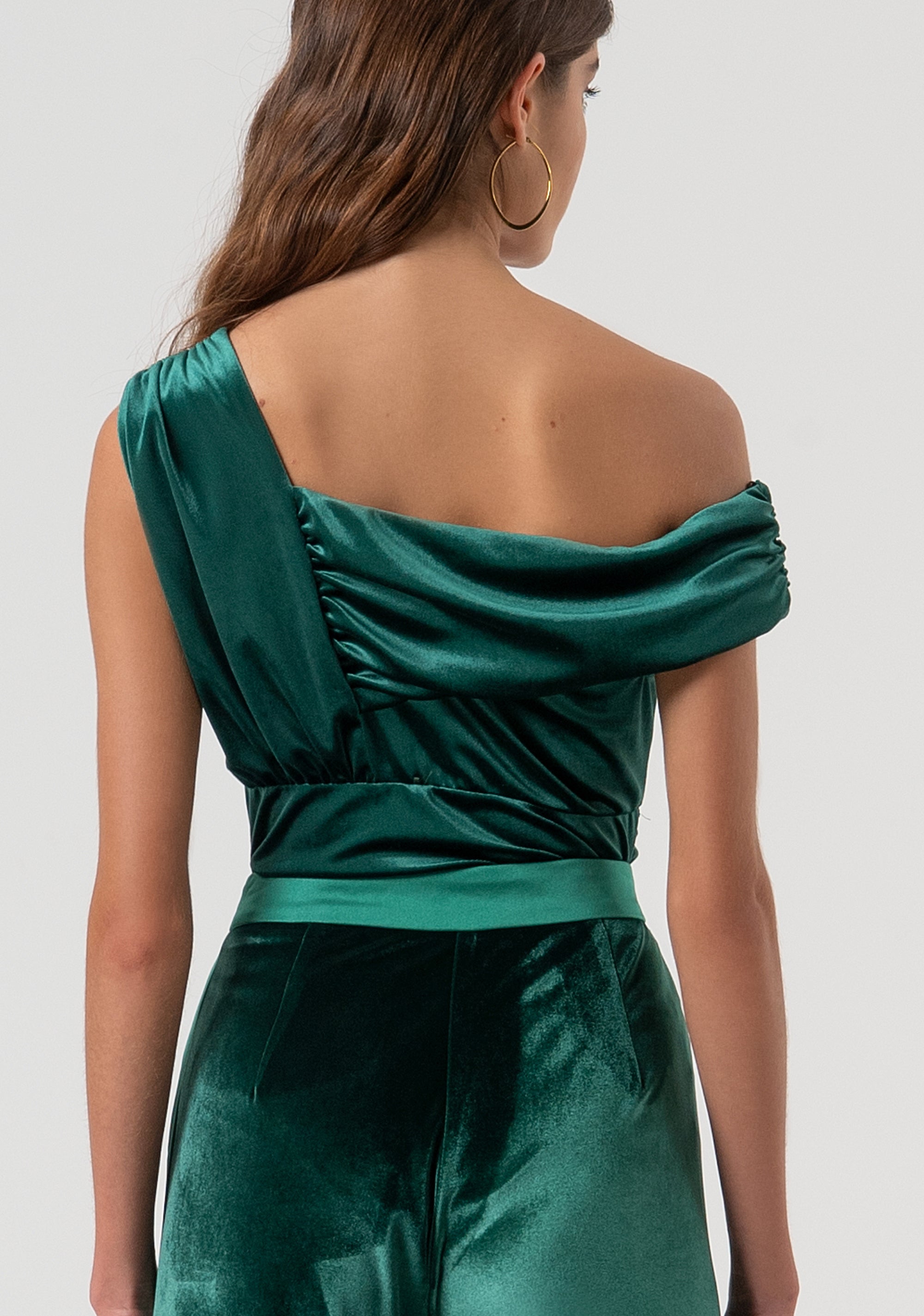 Body slim fit single shoulder made in velvet Fracomina FQ25WT5001W59601-T70-3