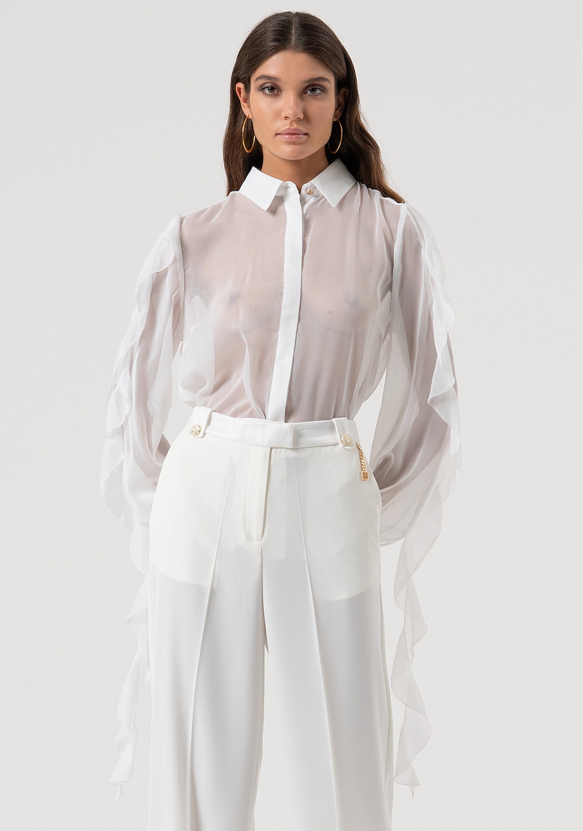 Shirt regular fit made in transparent georgette Fracomina FQ25WT6003W41201-278-1