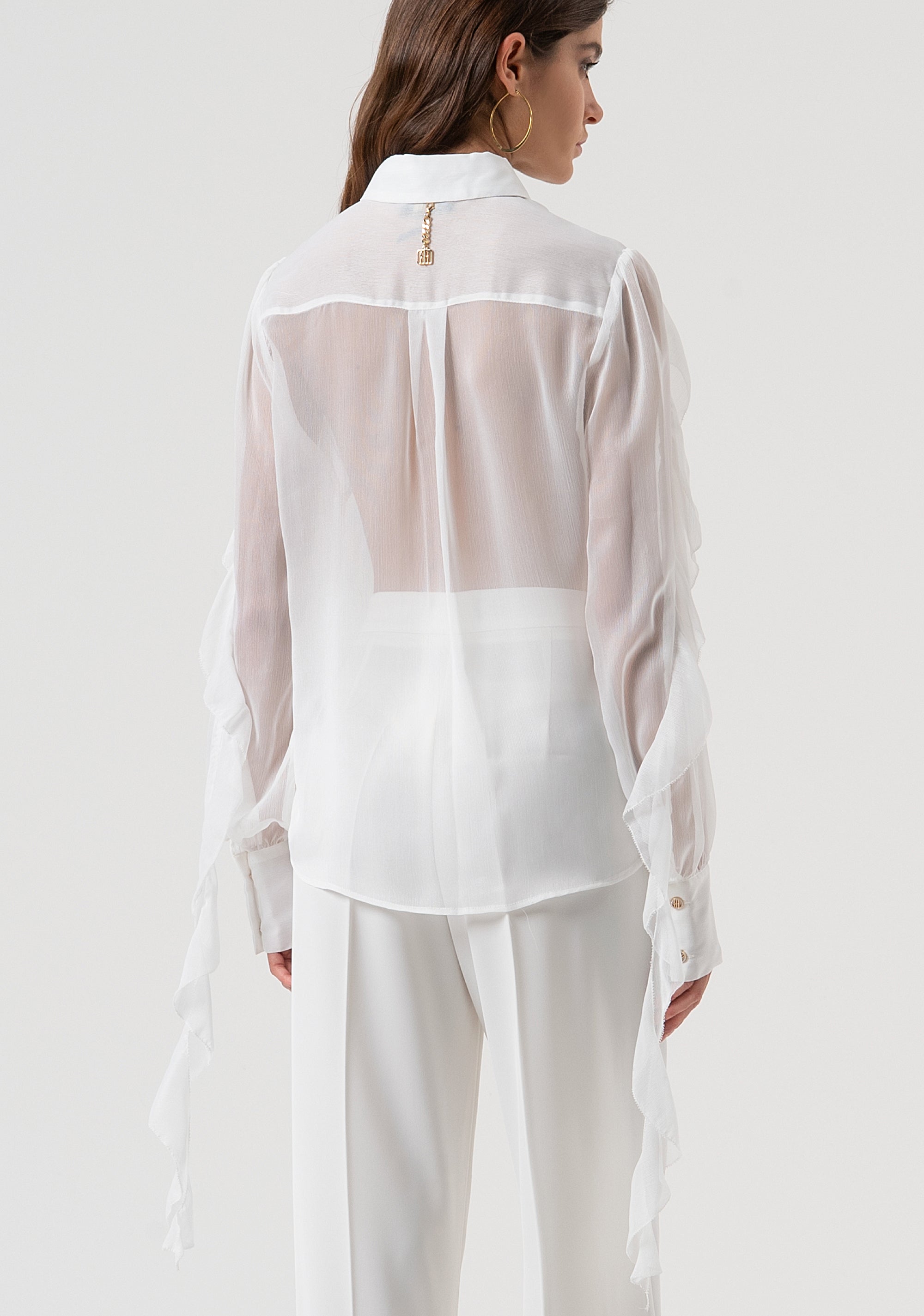 Shirt regular fit made in transparent georgette Fracomina FQ25WT6003W41201-278-3