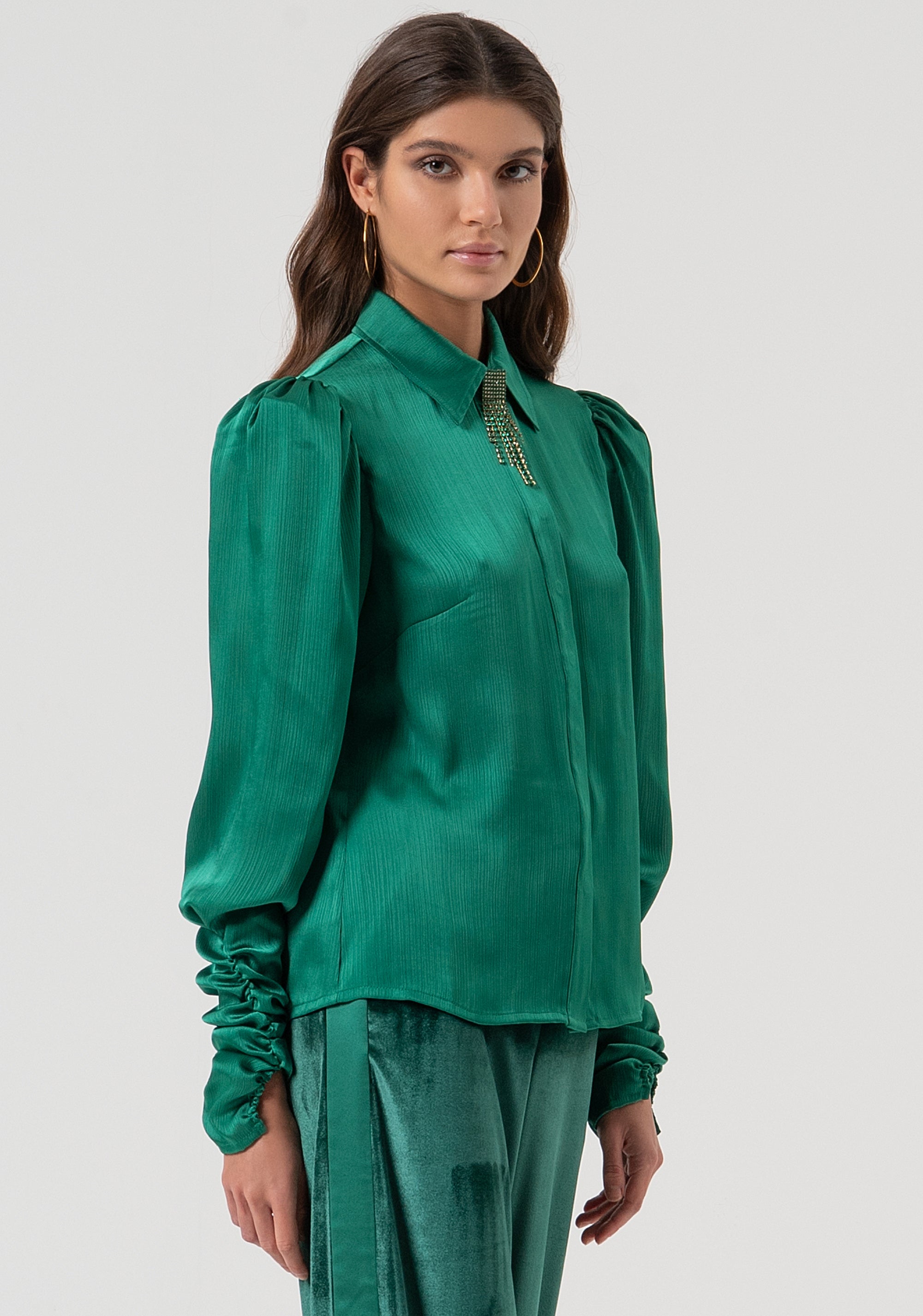 Shirt regular fit made in satin Fracomina FQ25WT6004W41101-T70-3