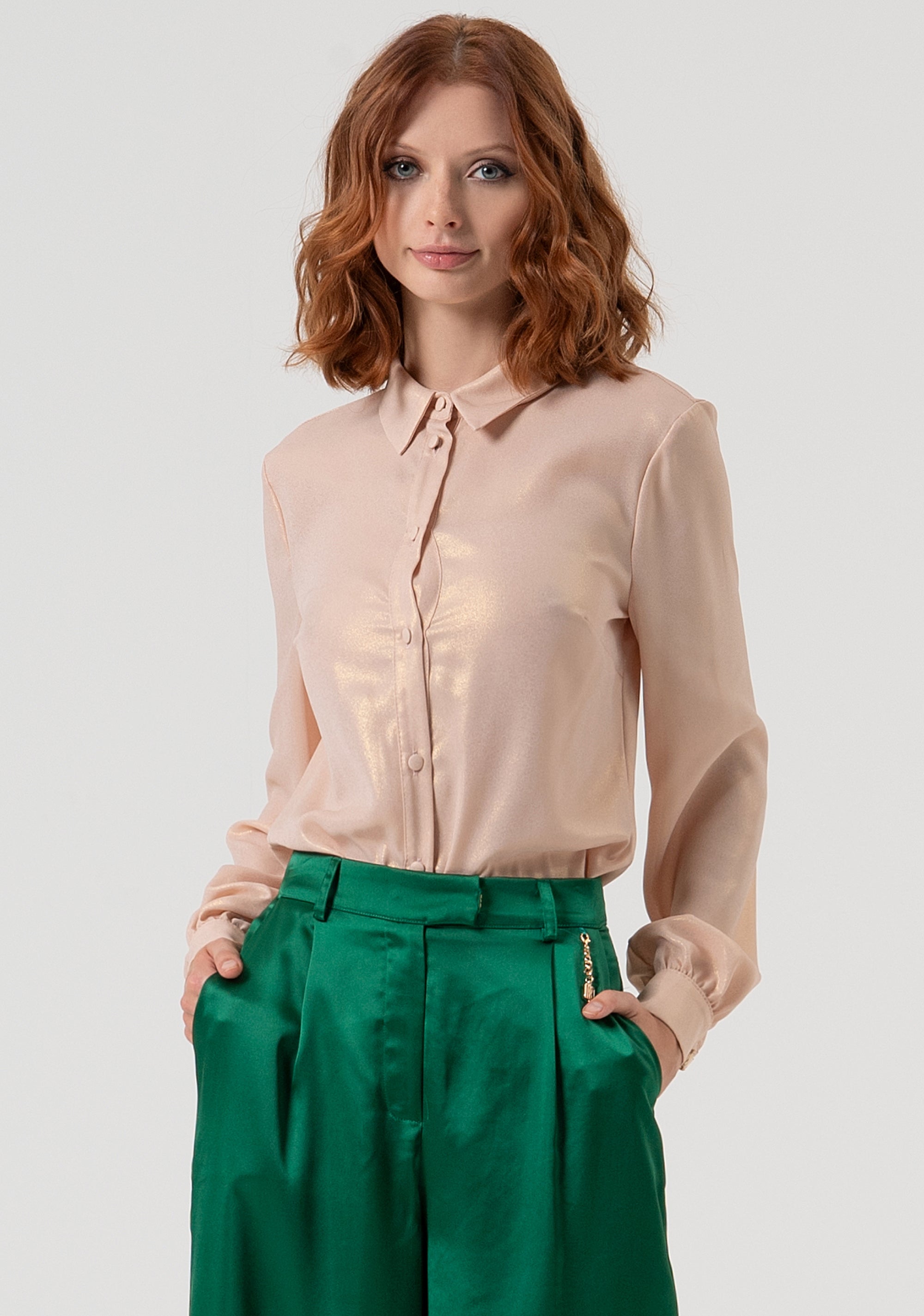 Shirt regular fit made in georgette with metallic effect Fracomina FQ25WT6006W412L9-H06-1