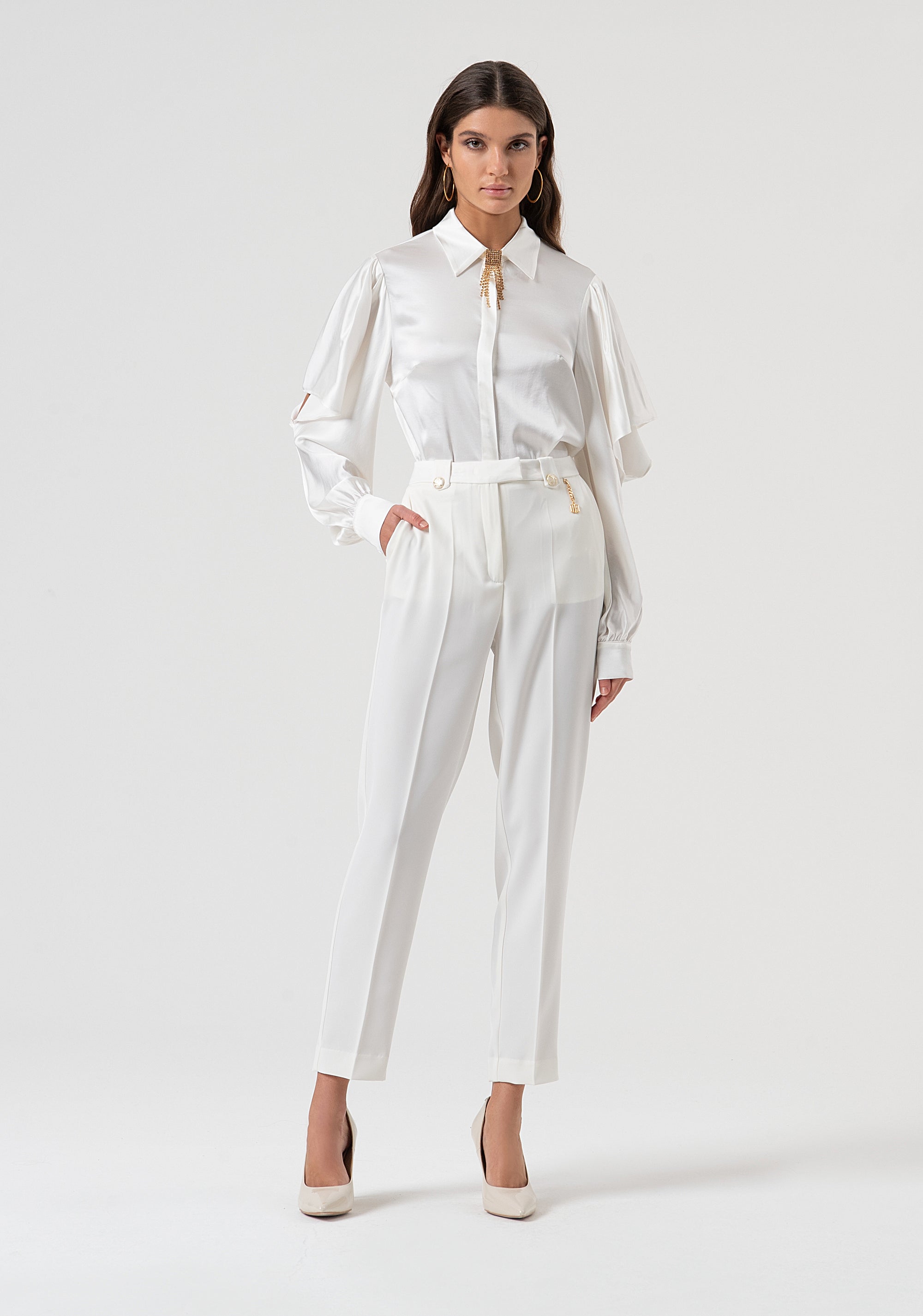 Cigarette pant regular fit made in stretch fabric Fracomina FQ25WV2002W47601-278-1