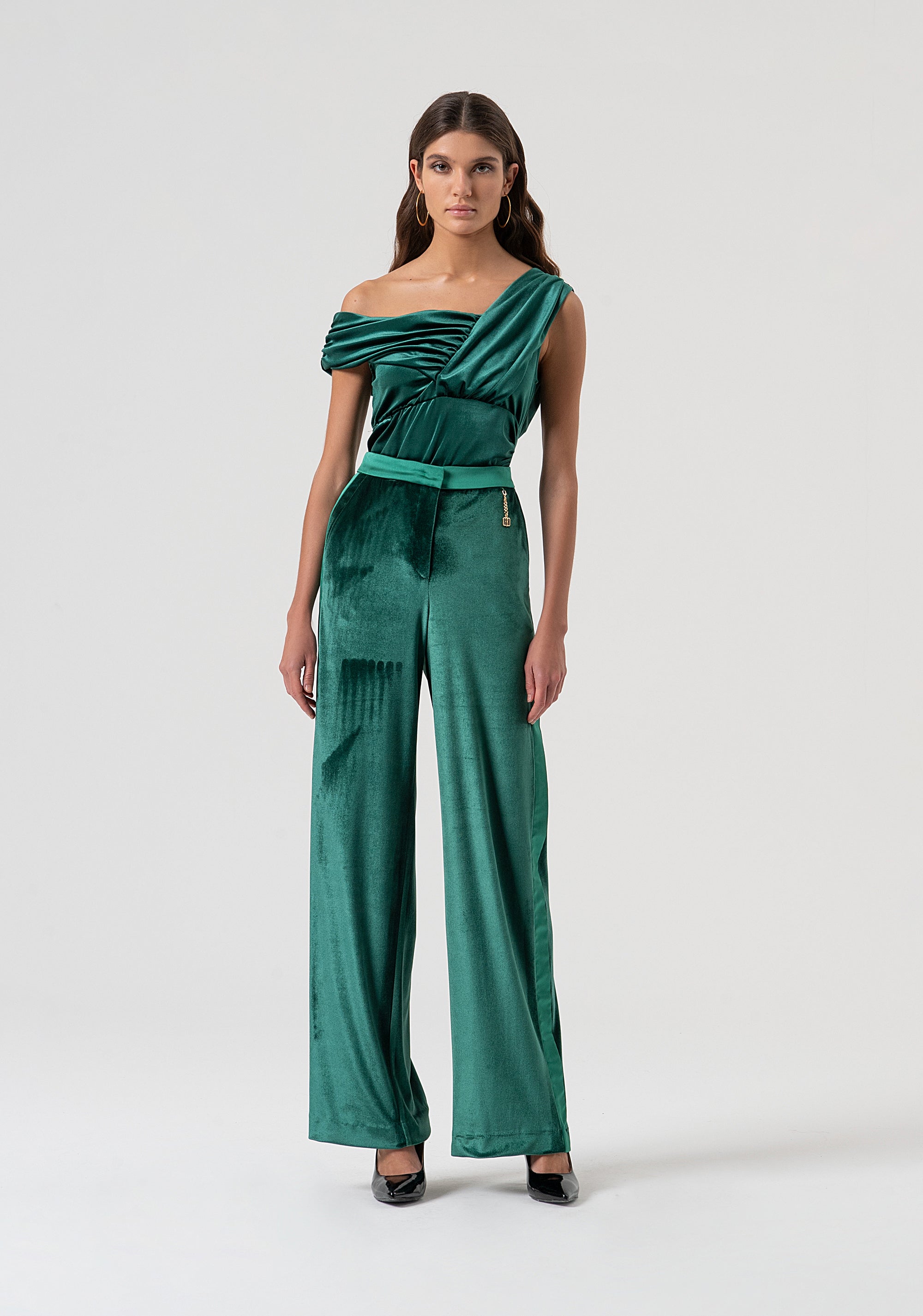 Palazzo pant made in velvet Fracomina FQ25WV3002W59601-T70-1