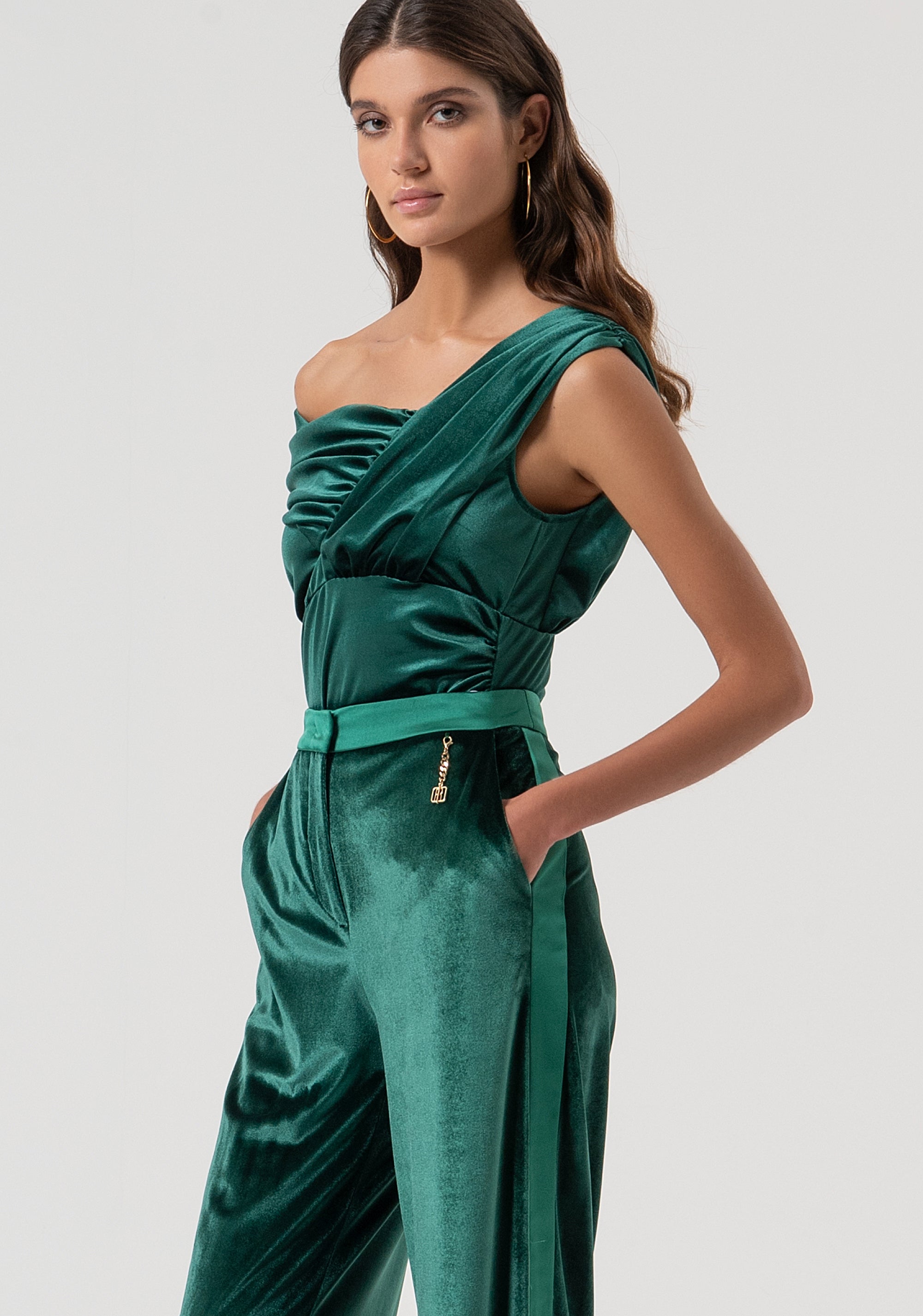 Palazzo pant made in velvet Fracomina FQ25WV3002W59601-T70-3