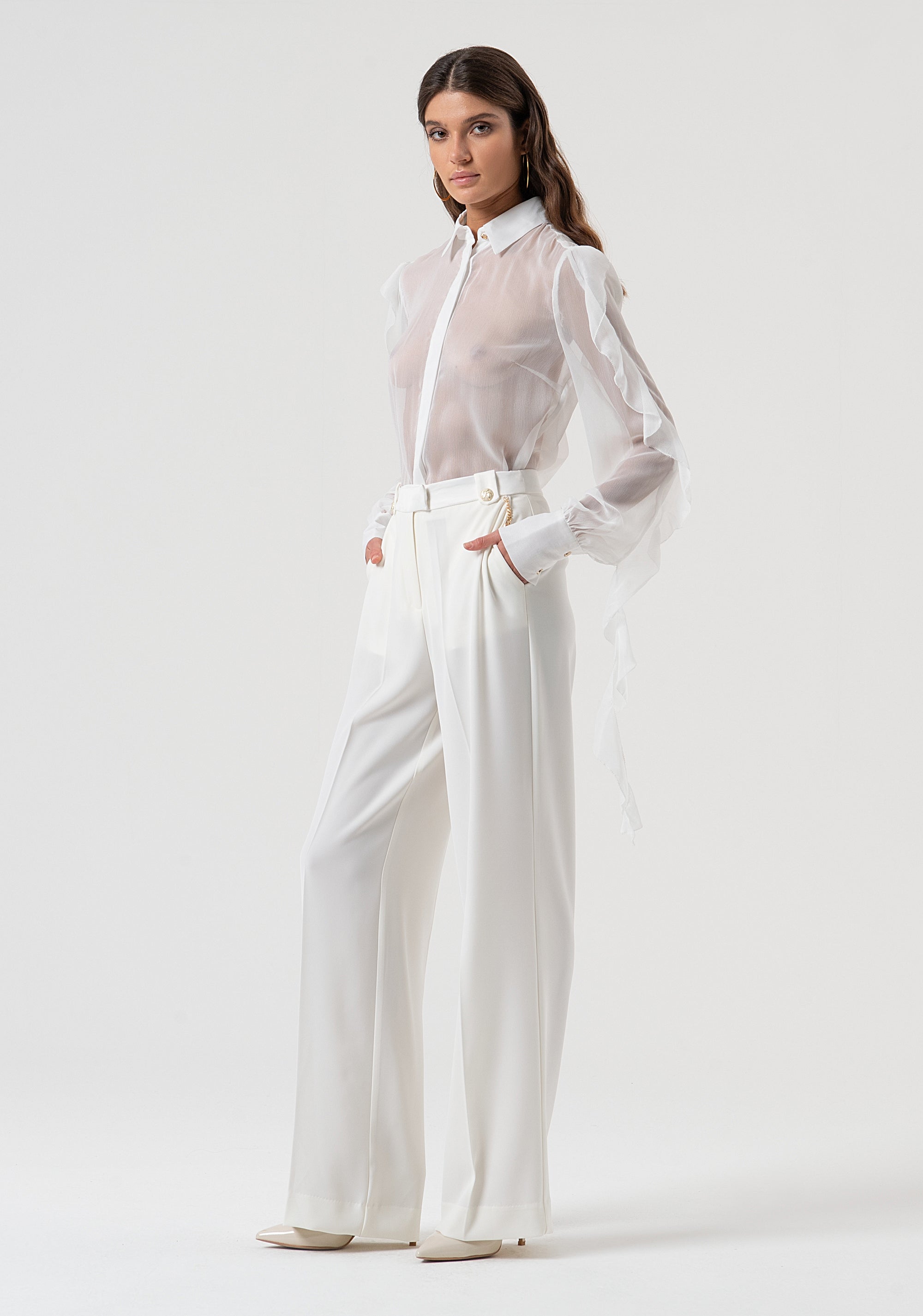 Palazzo pant made in stretch fabric Fracomina FQ25WV3005W47601-278-2