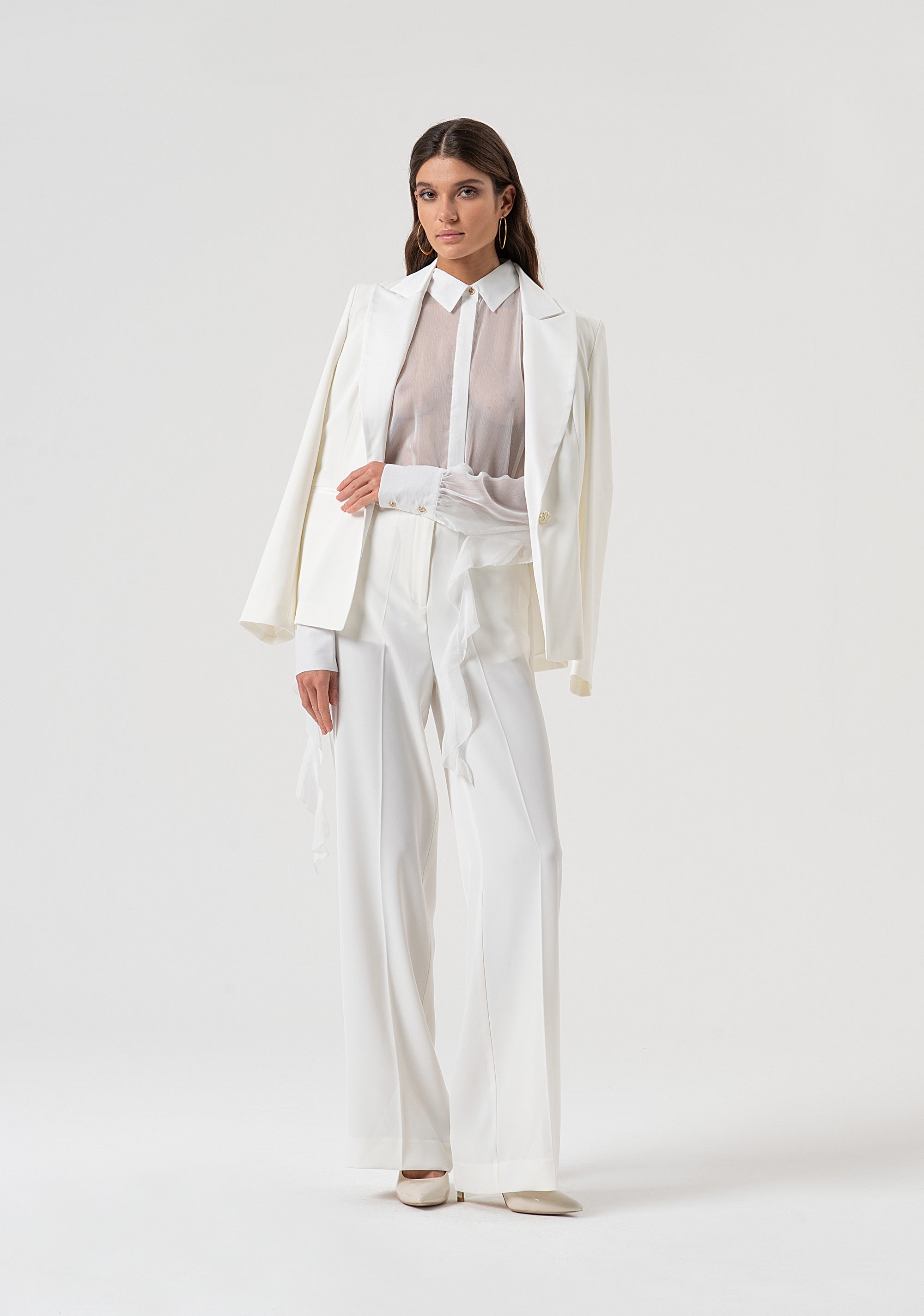 Palazzo pant made in stretch fabric Fracomina FQ25WV3005W47601-278-4