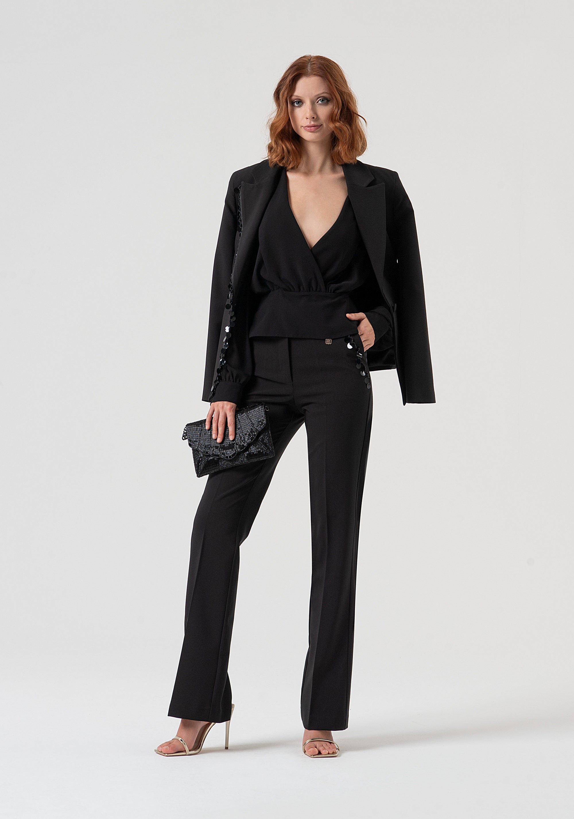 Bootcut pant with sequins at the pockets Fracomina FQ25WVA001W429R9-053-5