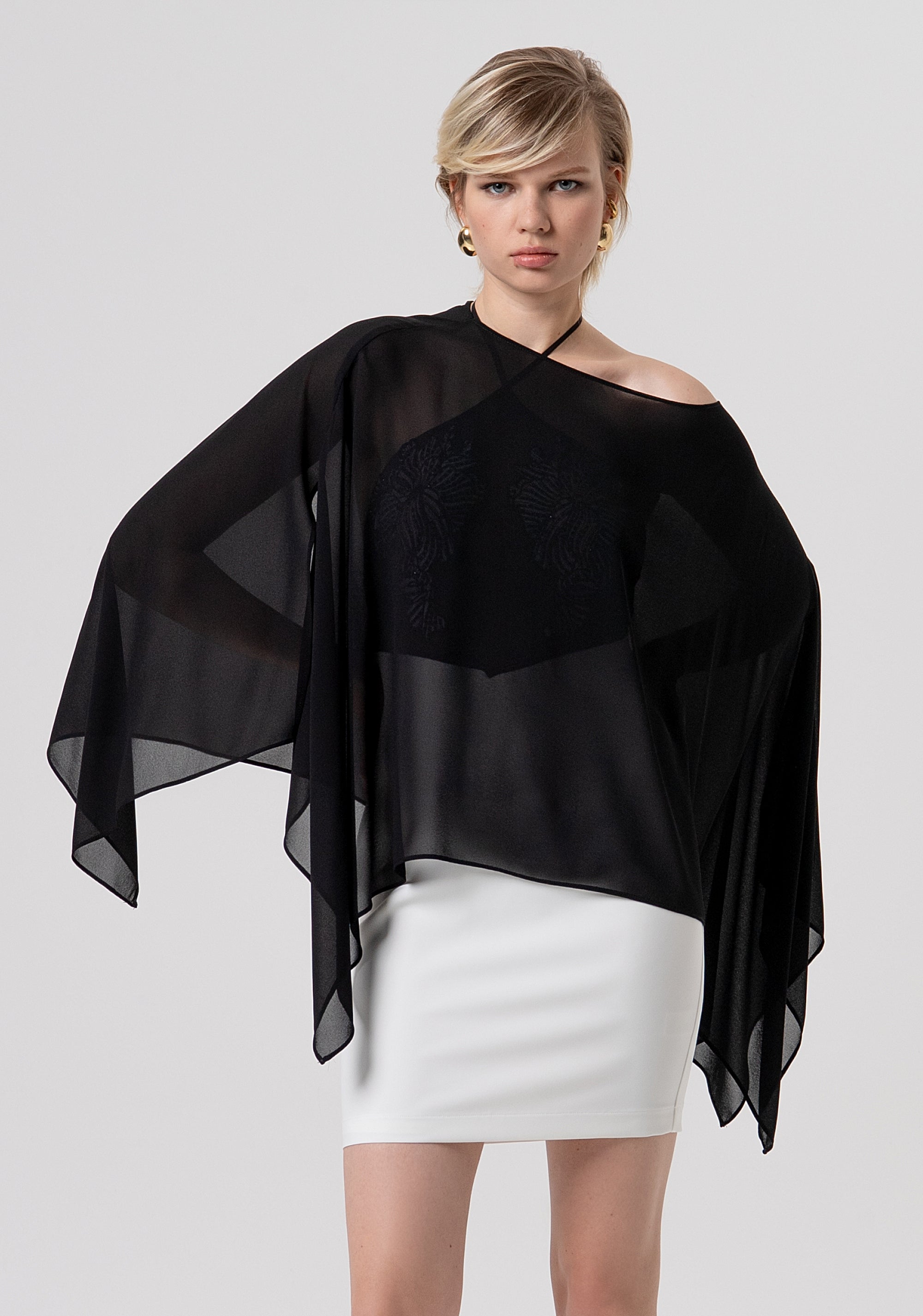 Wide stole made in georgette Fracomina FQ26SC5001W41201-053-1