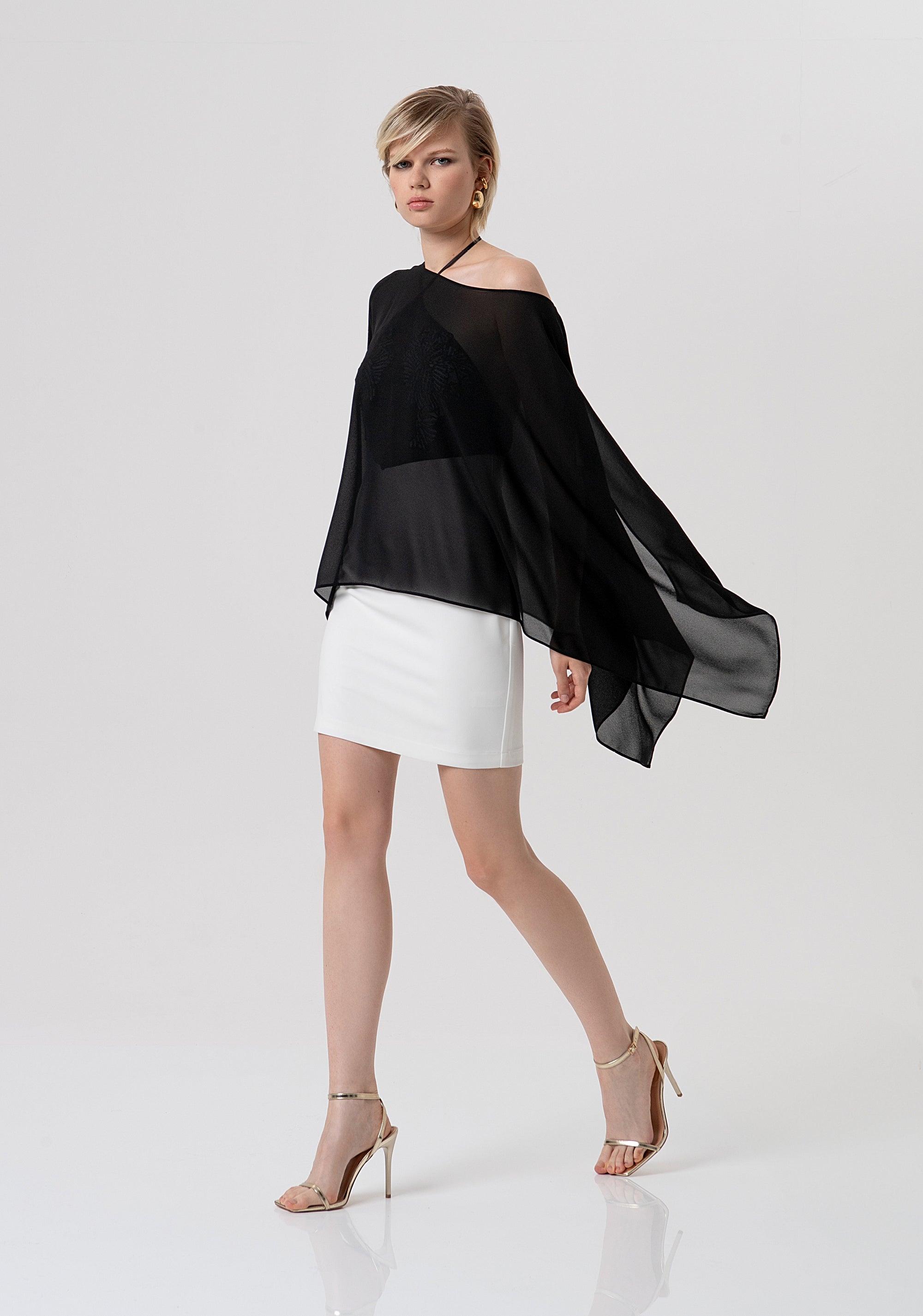 Wide stole made in georgette Fracomina FQ26SC5001W41201-053-2