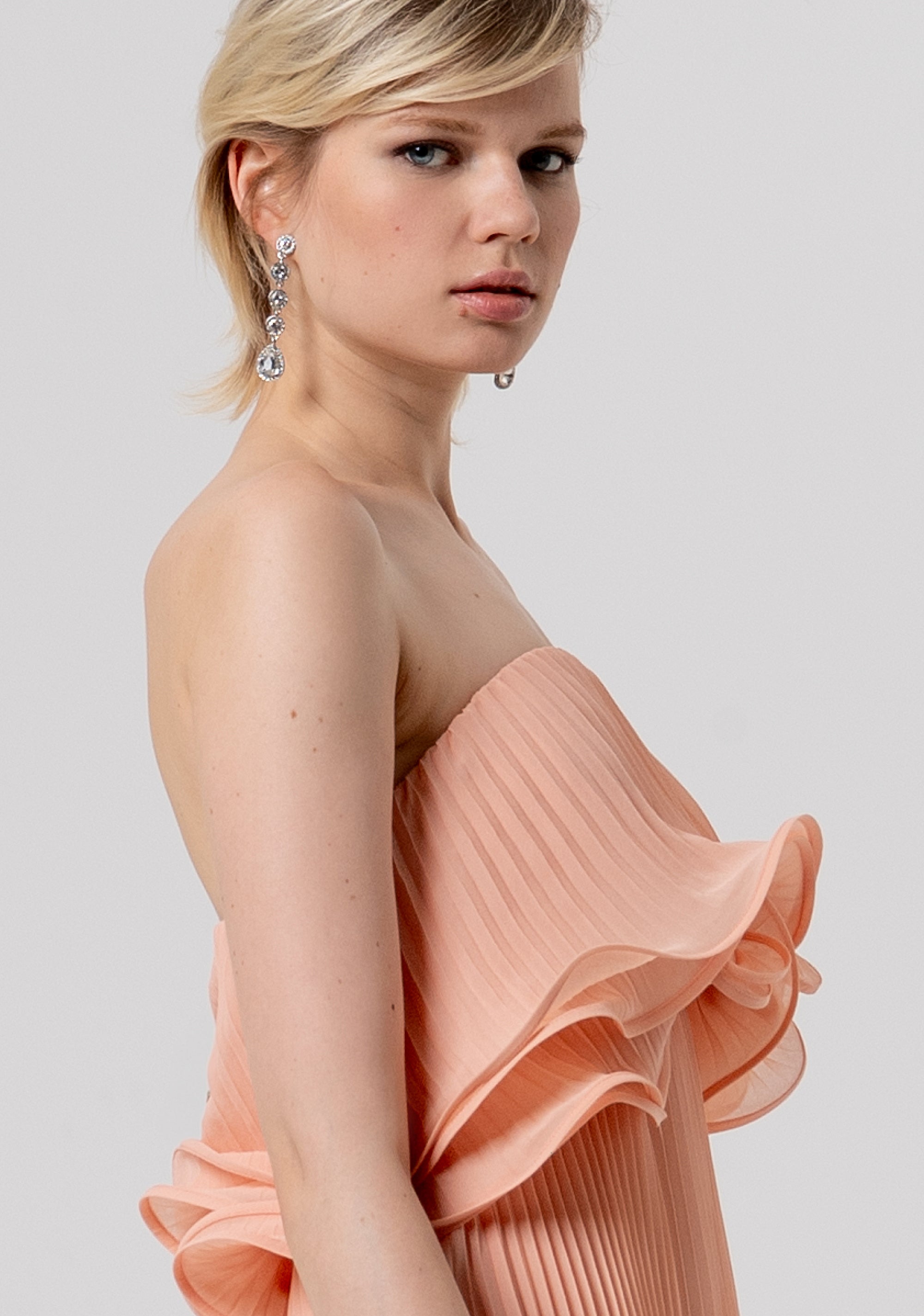 Mini dress regular fit made in fabric with plissè effect Fracomina FQ26SD1006W412F9-444-3