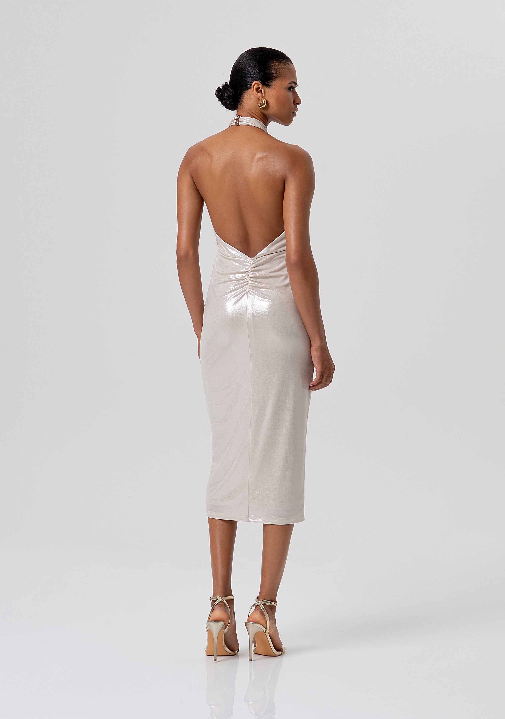 Sleeveless dress slim fit middle length made in coated fabric Fracomina FQ26SD2005W798Y7-150-3