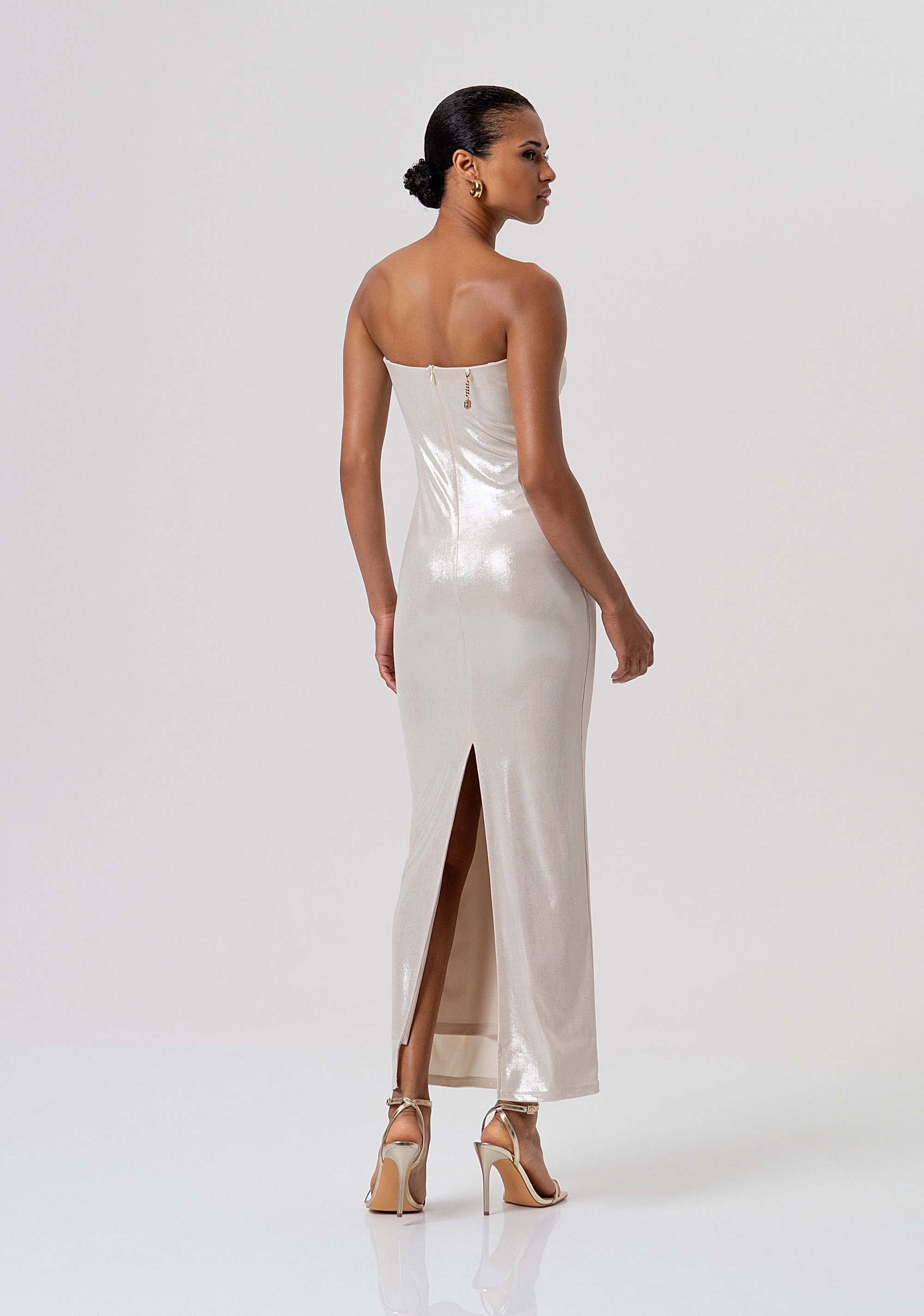 Long sleeveless dress slim fit made in coated fabric Fracomina FQ26SD3004W798Y7-150-4