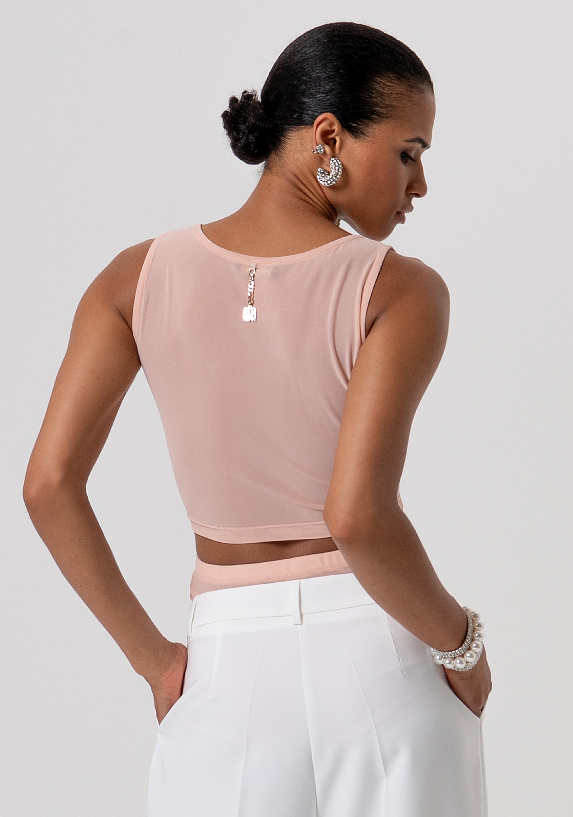 Tank top cropped with strasses Fracomina FQ26ST2006W74901-E06-3