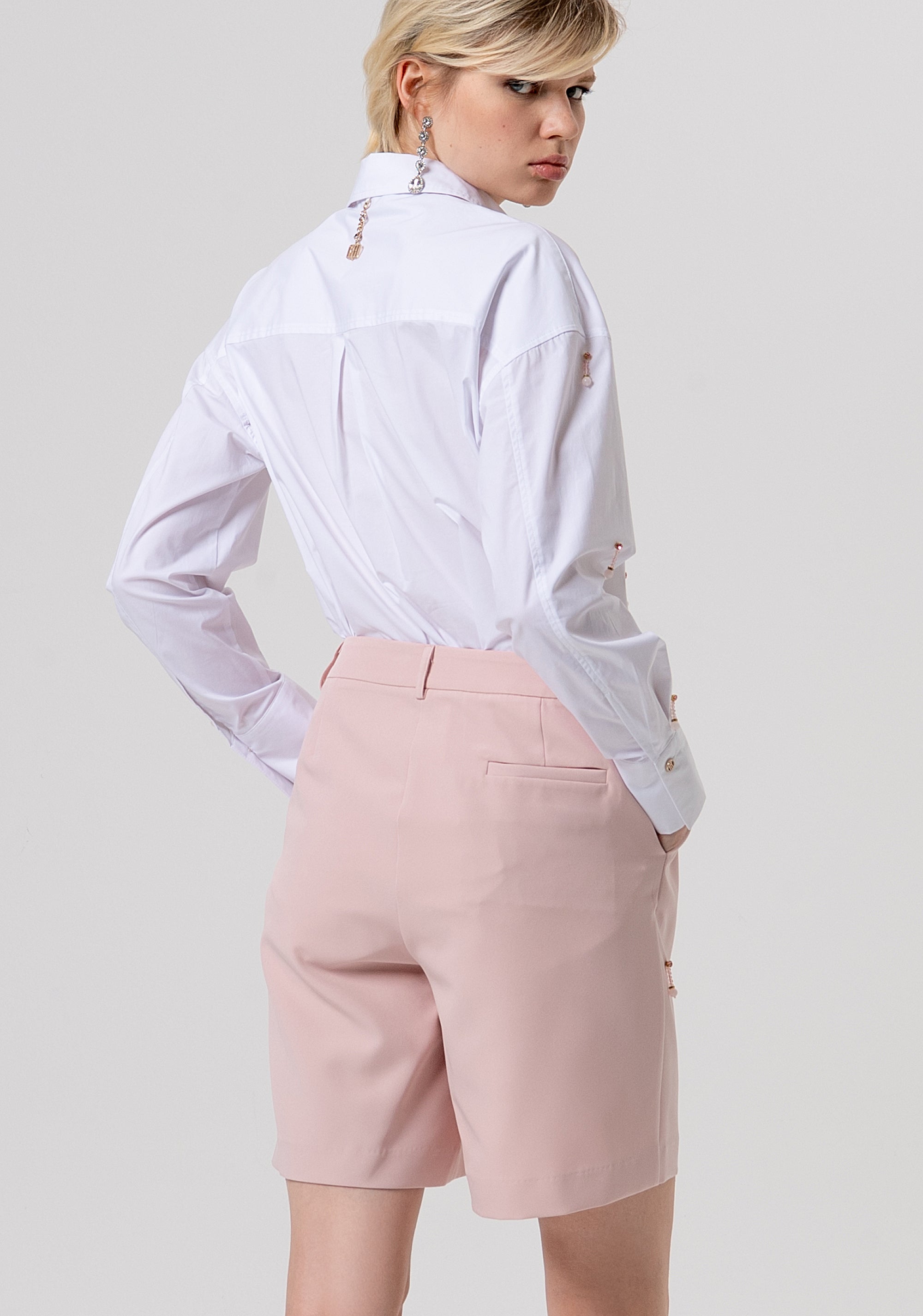 Bermuda regular fit made in fabric with jewel applications Fracomina FQ26SV6003W42901-444-3