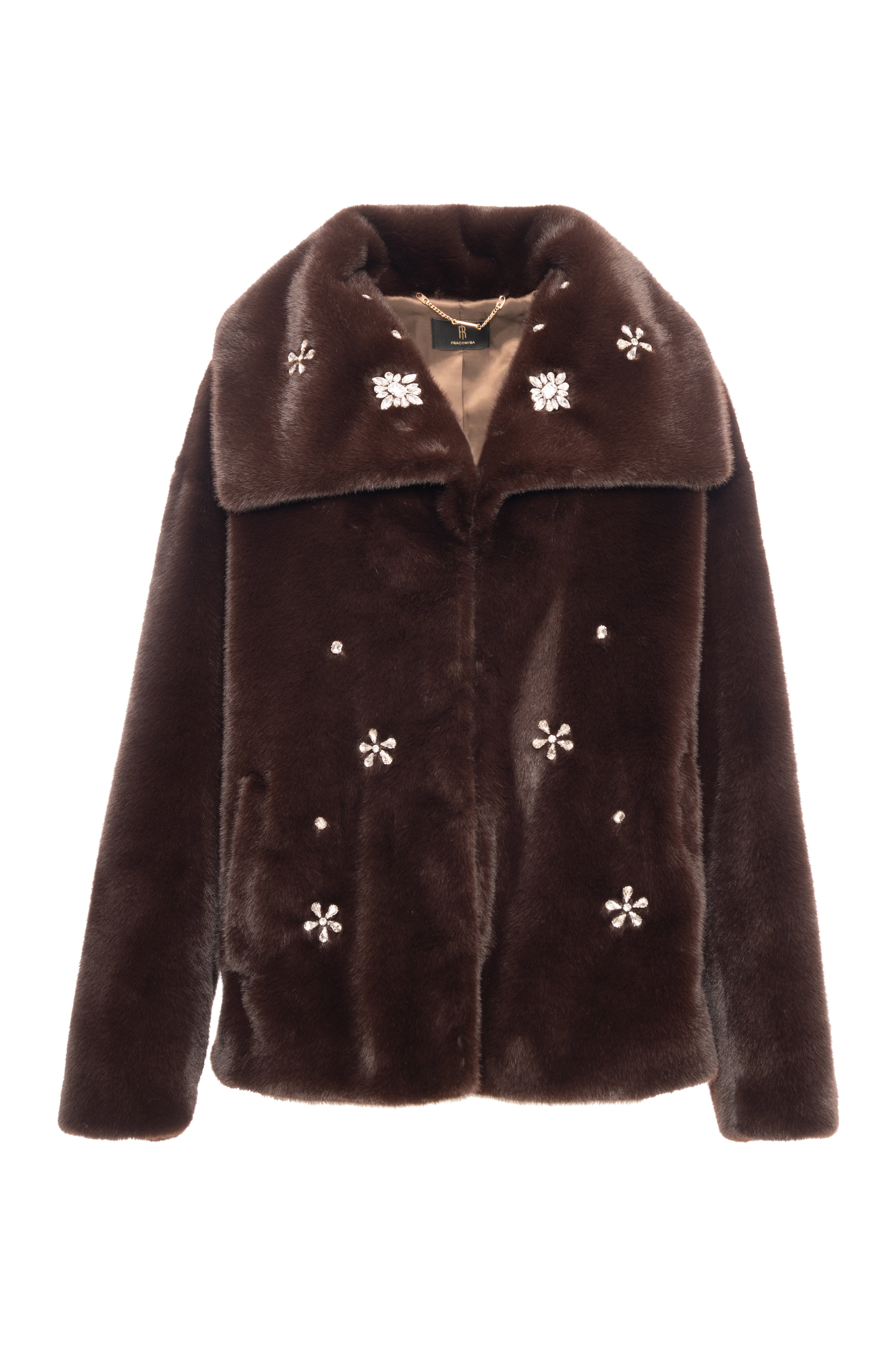 Jacket regular fit made in fake fur Fracomina FQ26WC4002O445R9-K06-1_5b94becc-0d17-461e-b450-a048f4fe9148